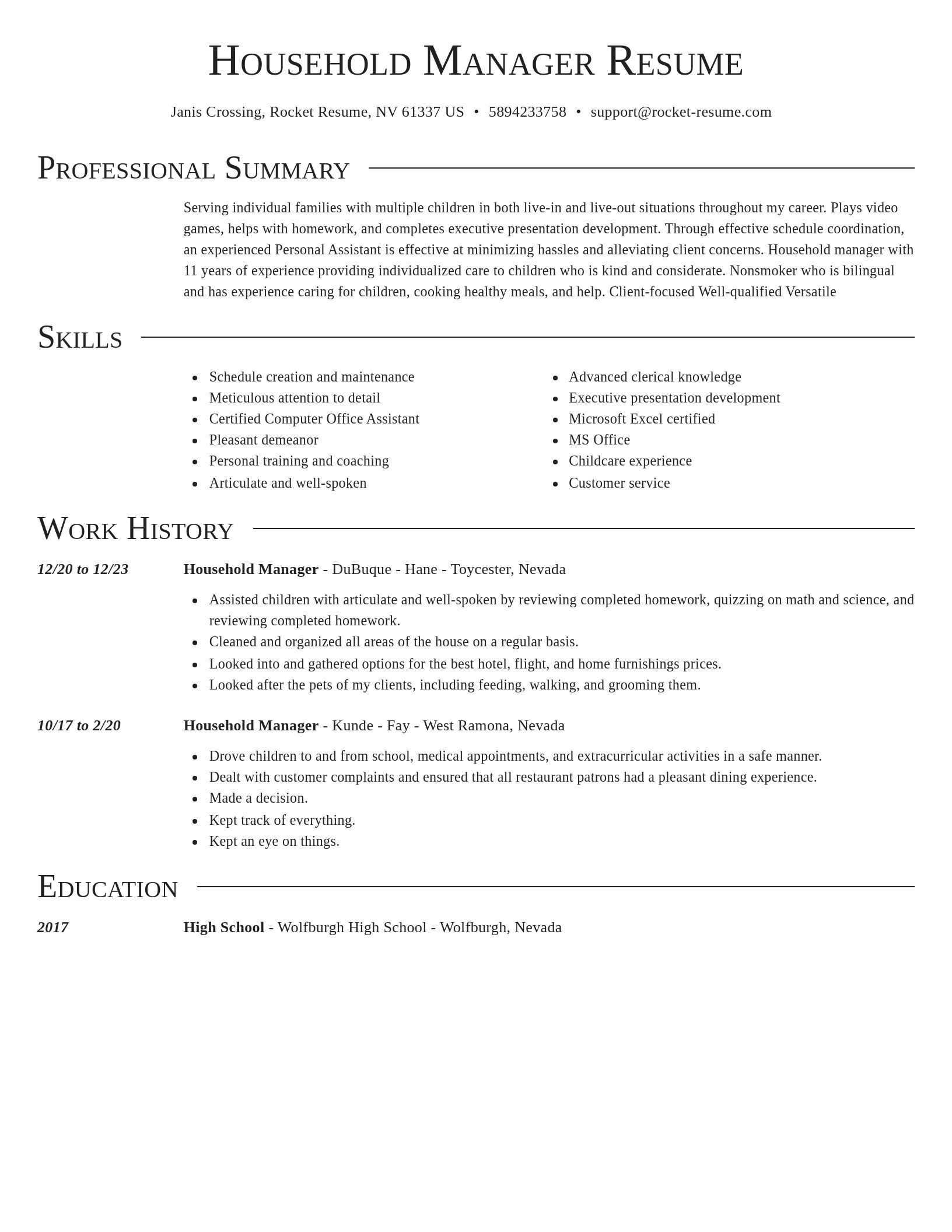 Director resume template