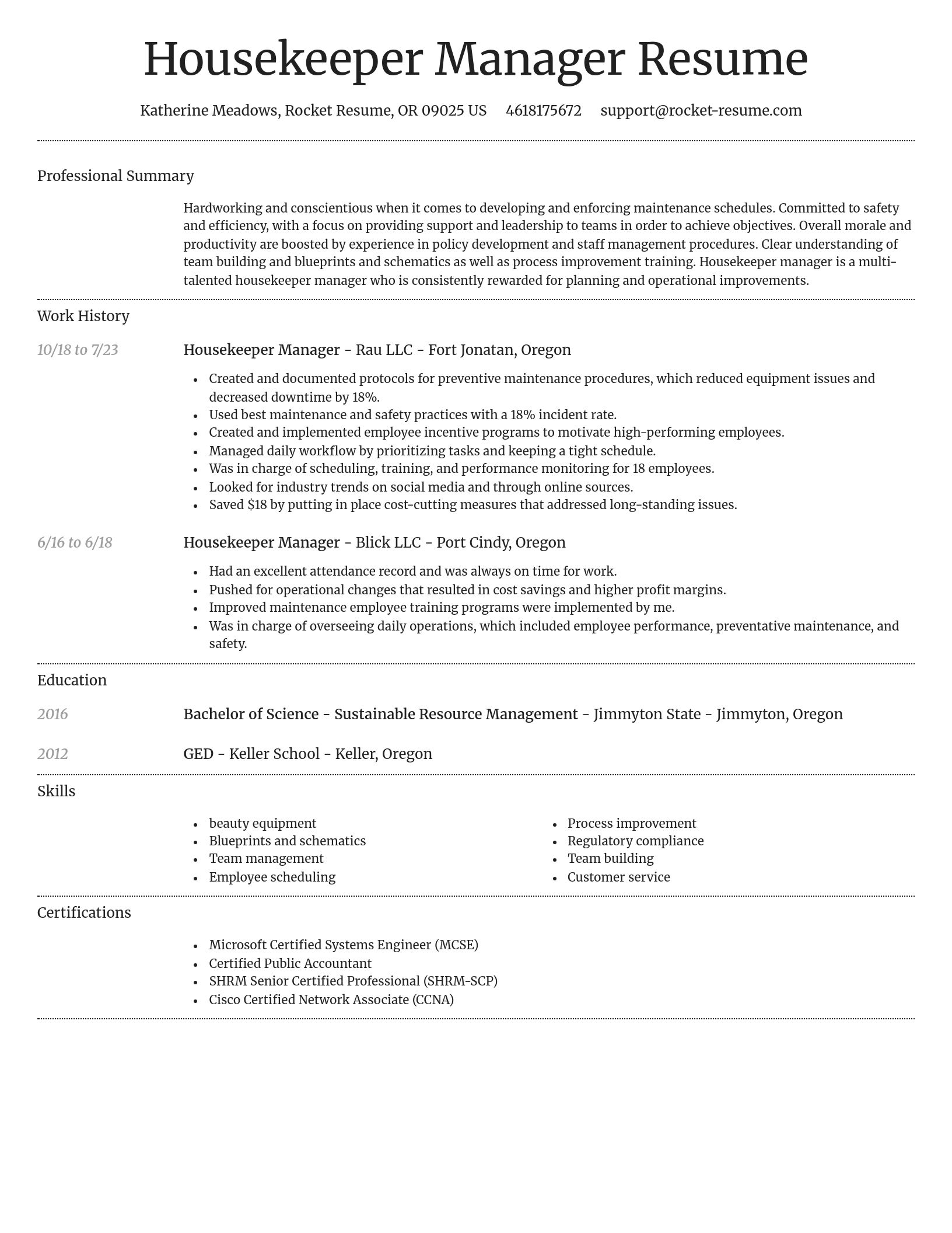 Dignified resume template