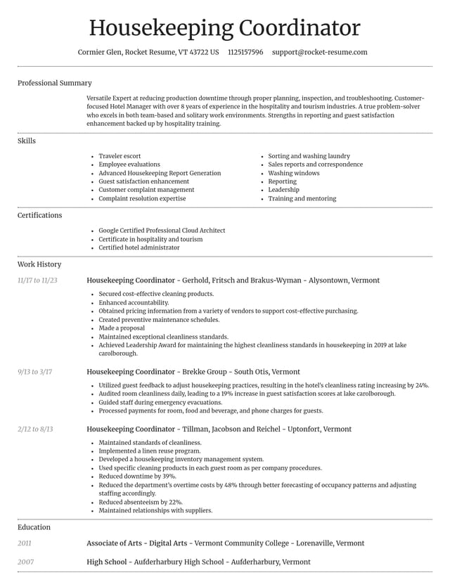 Dignified resume template