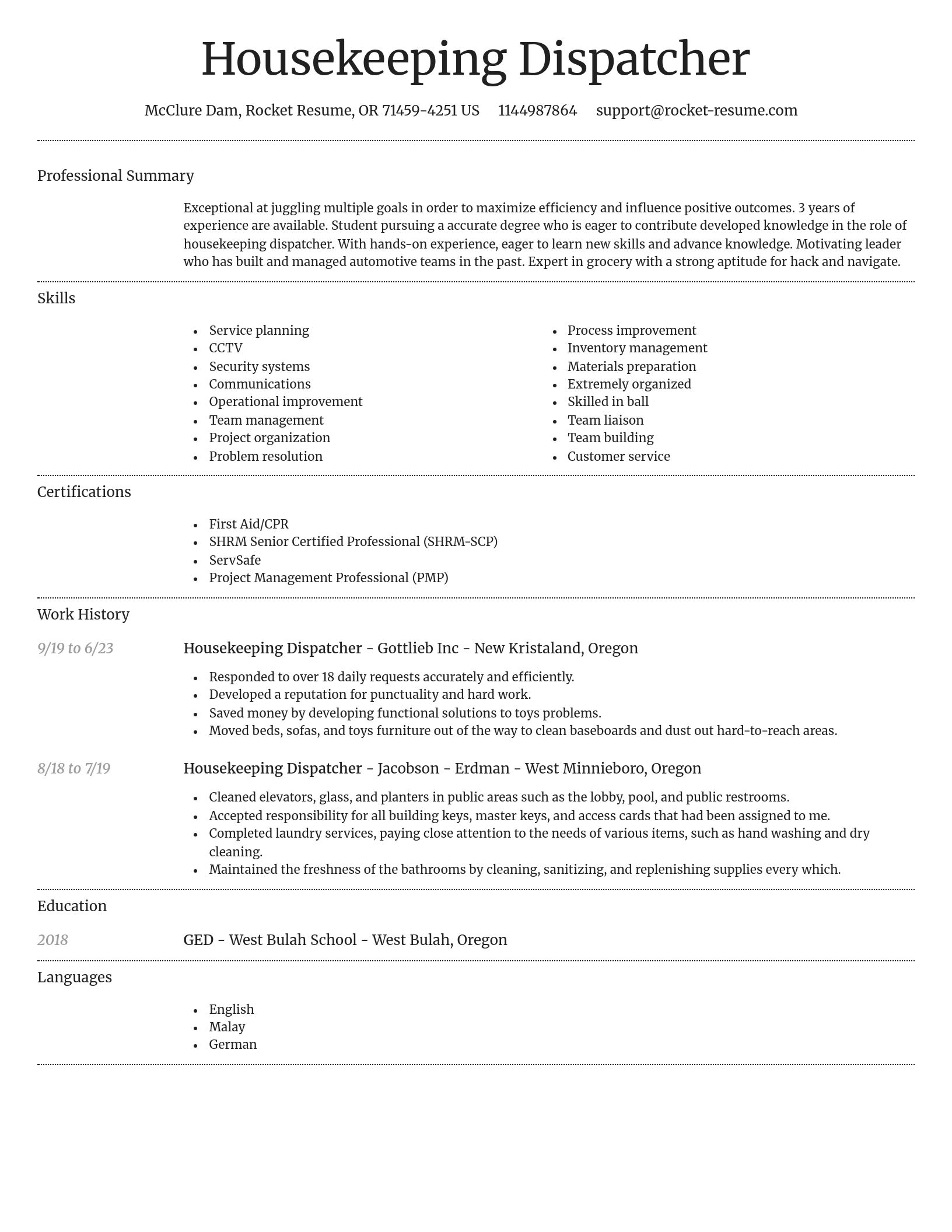 Dignified resume template