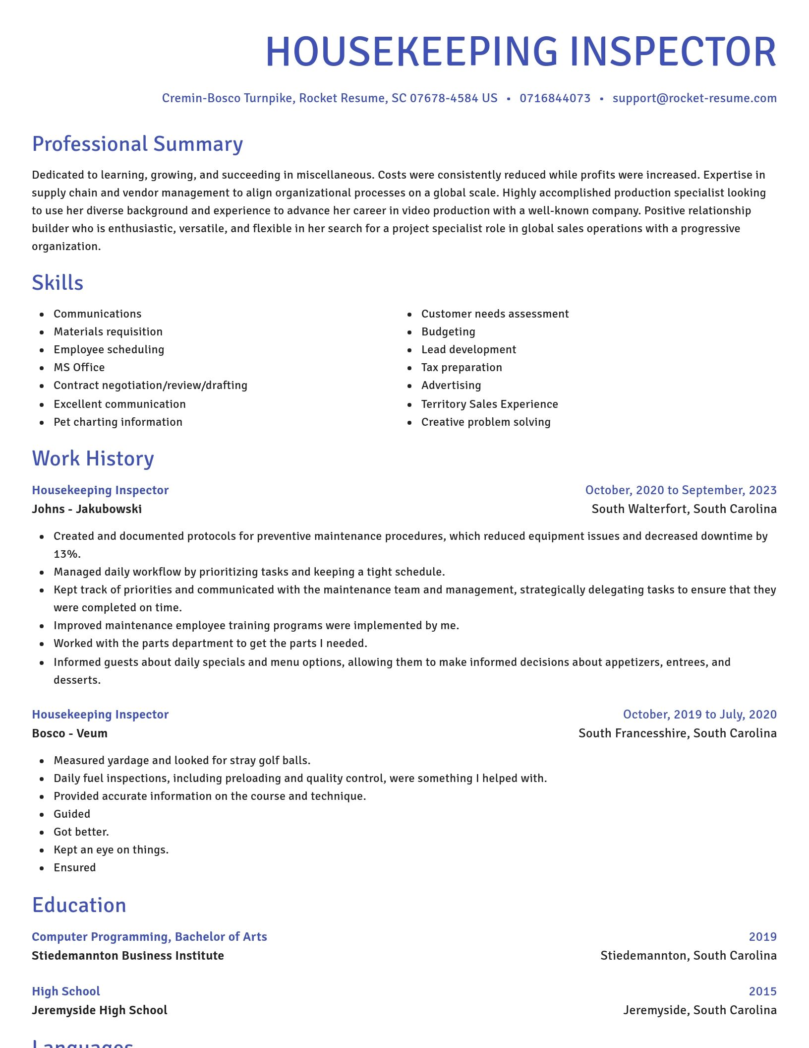 Novel resume template