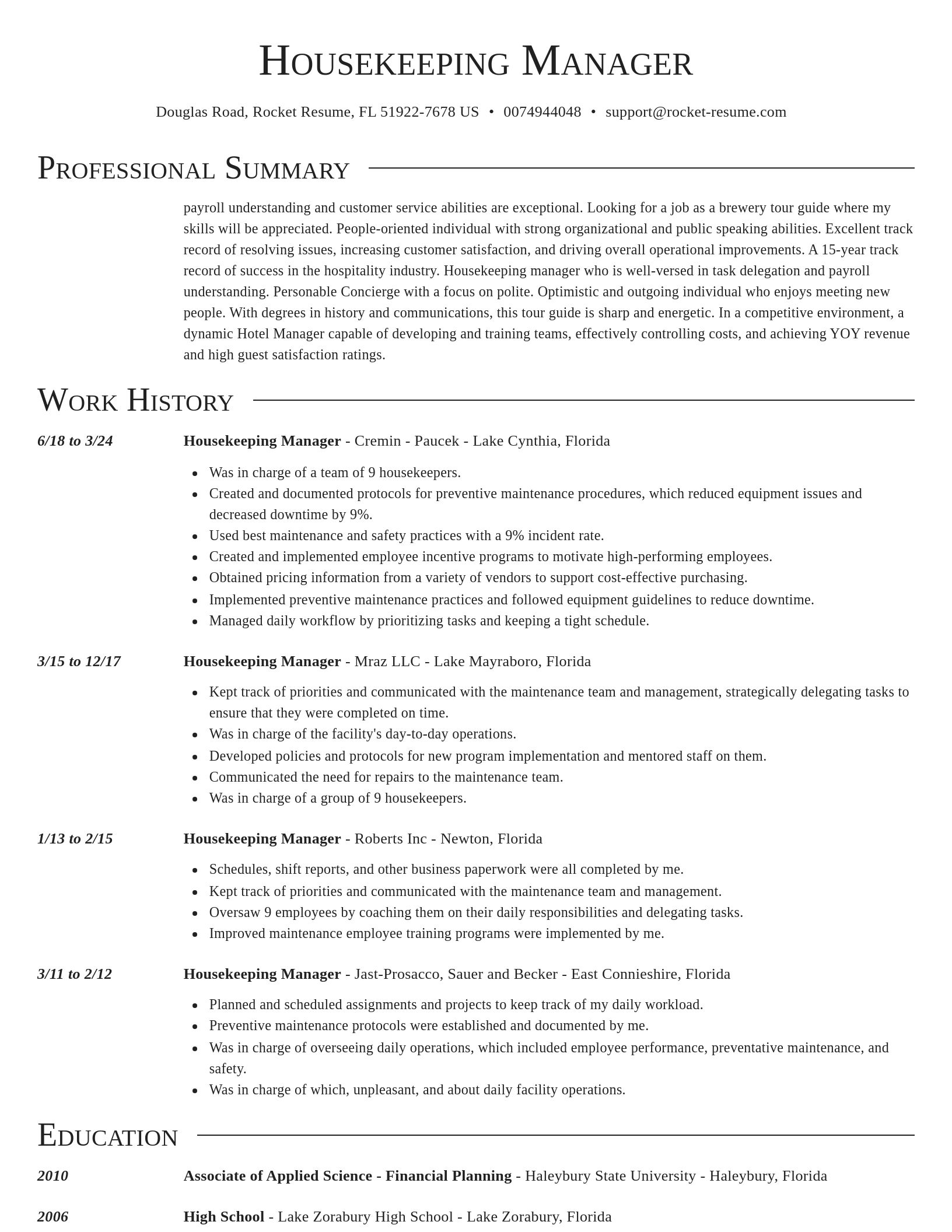 Director resume template