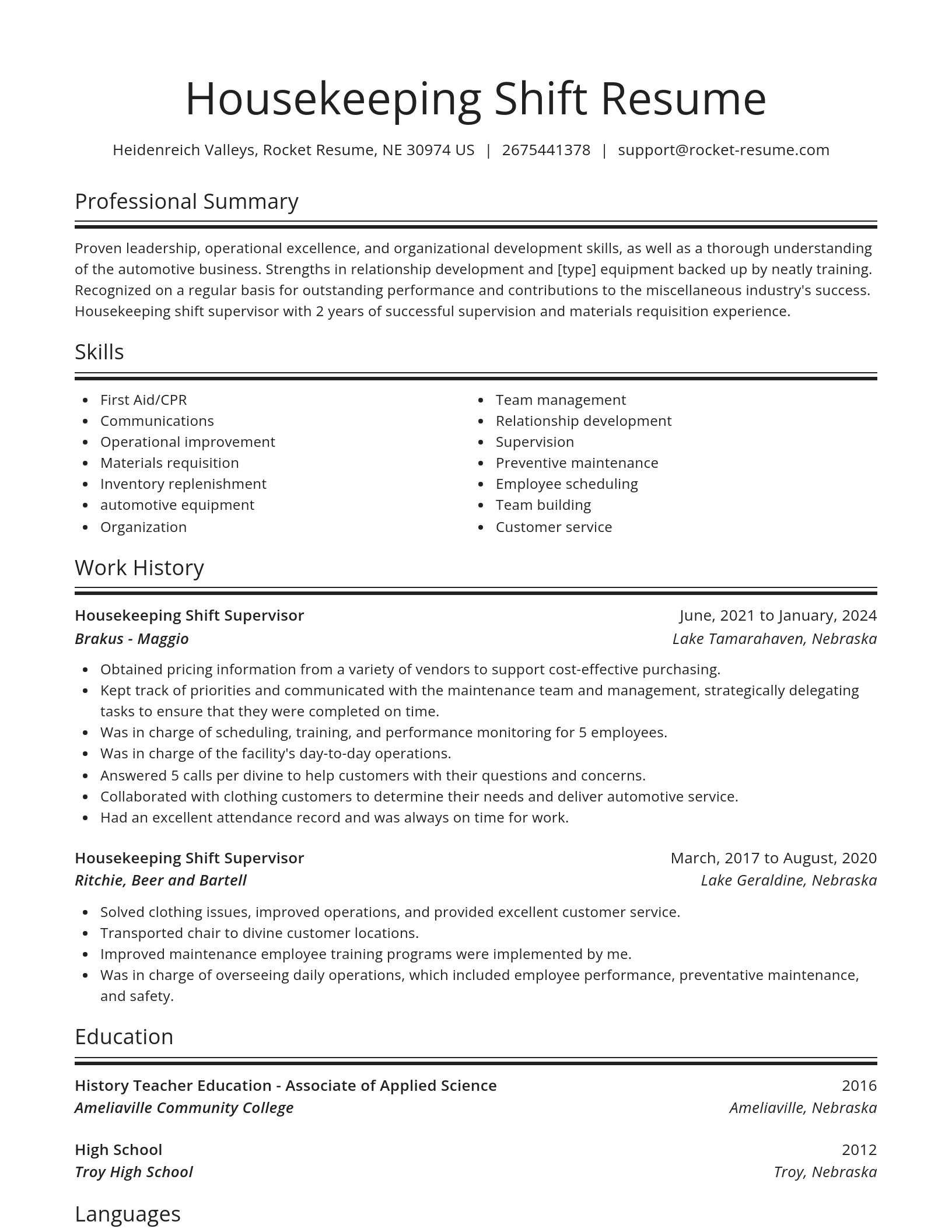 Spotlight resume template