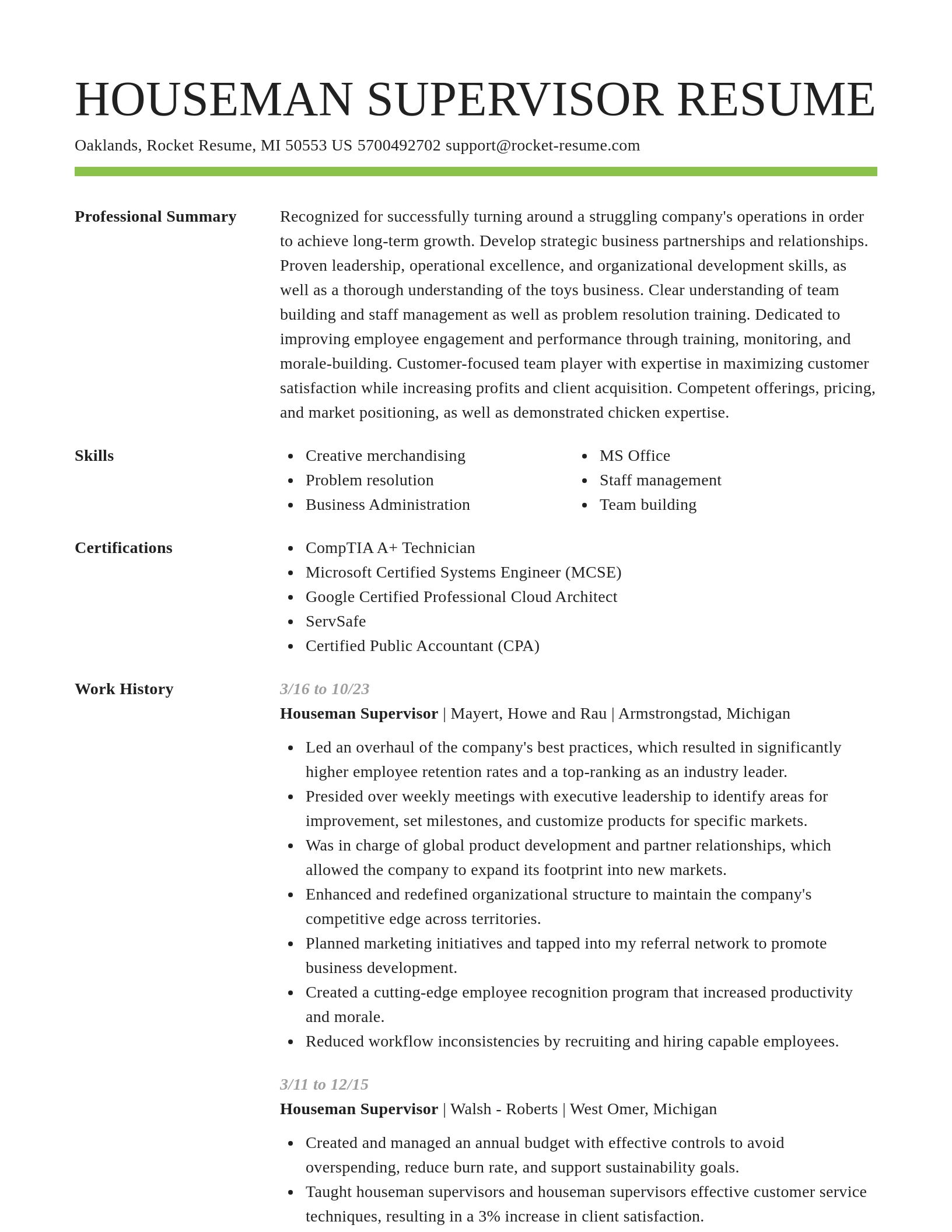 Smart resume template