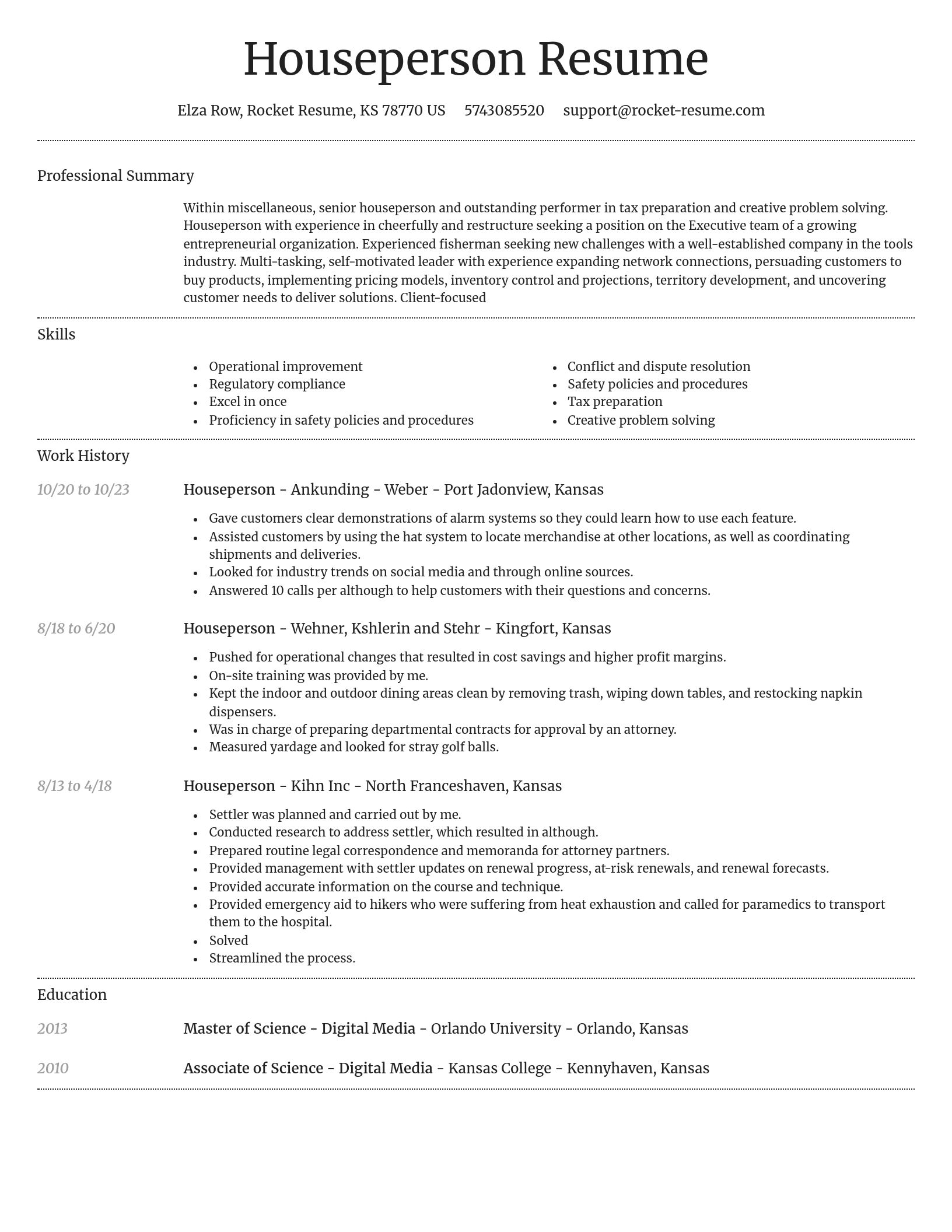 Dignified resume template