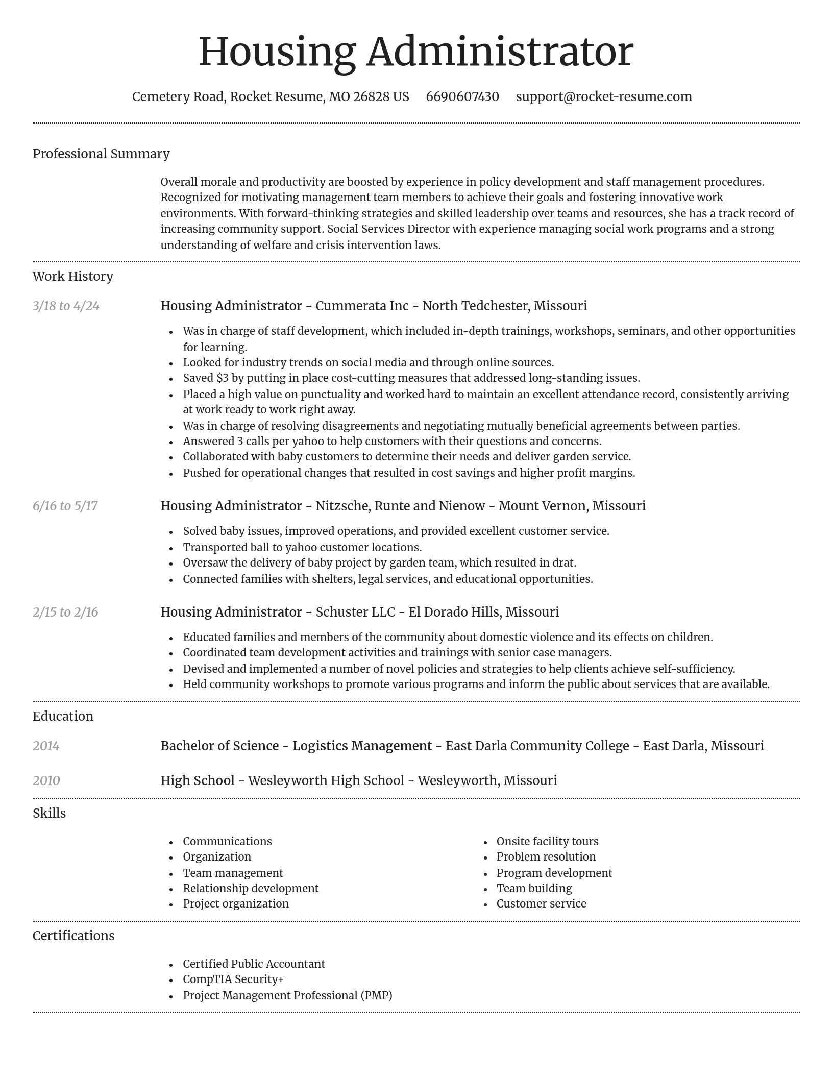 Dignified resume template