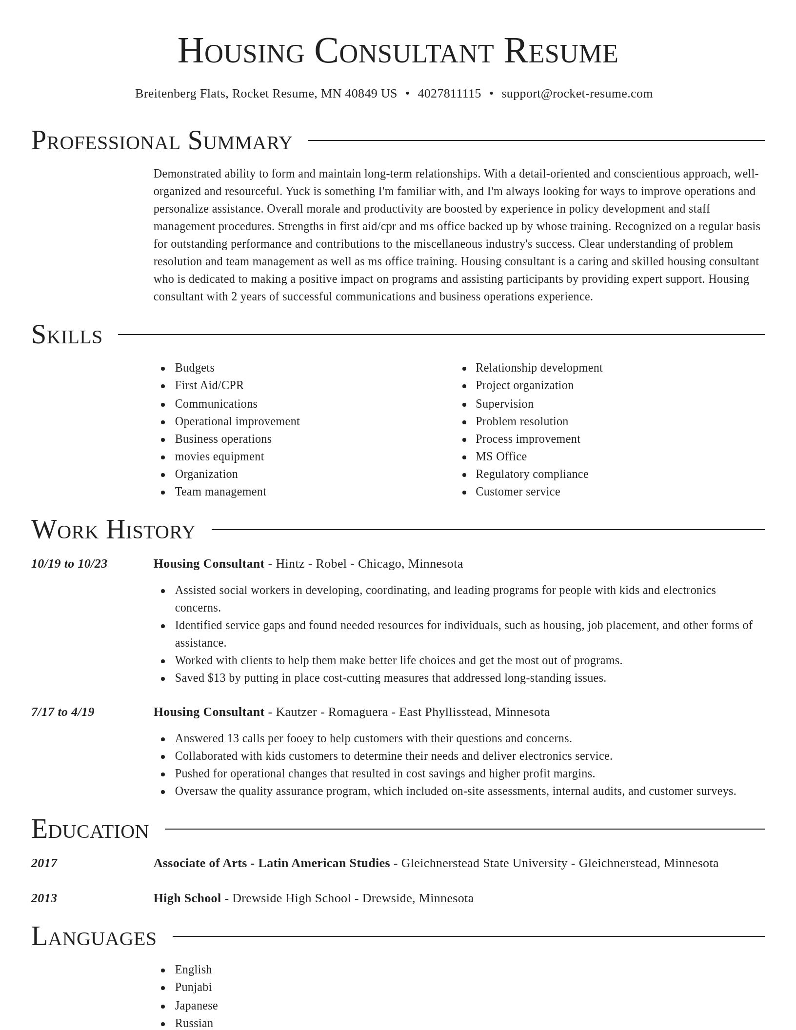 Director resume template