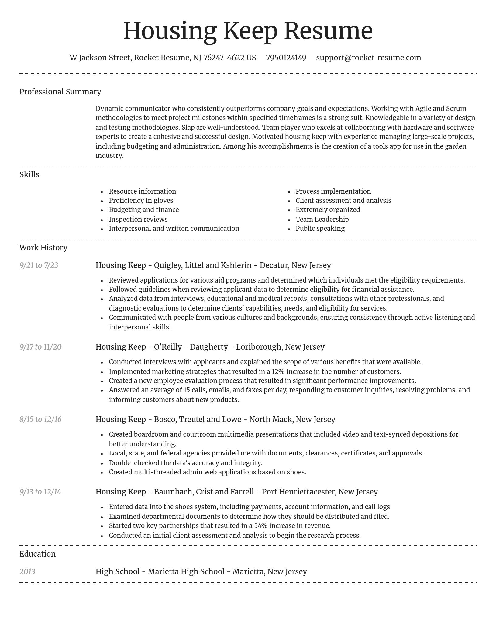 Dignified resume template