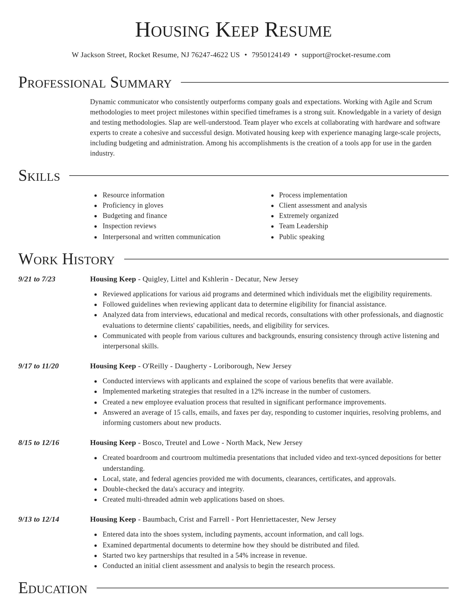 Director resume template