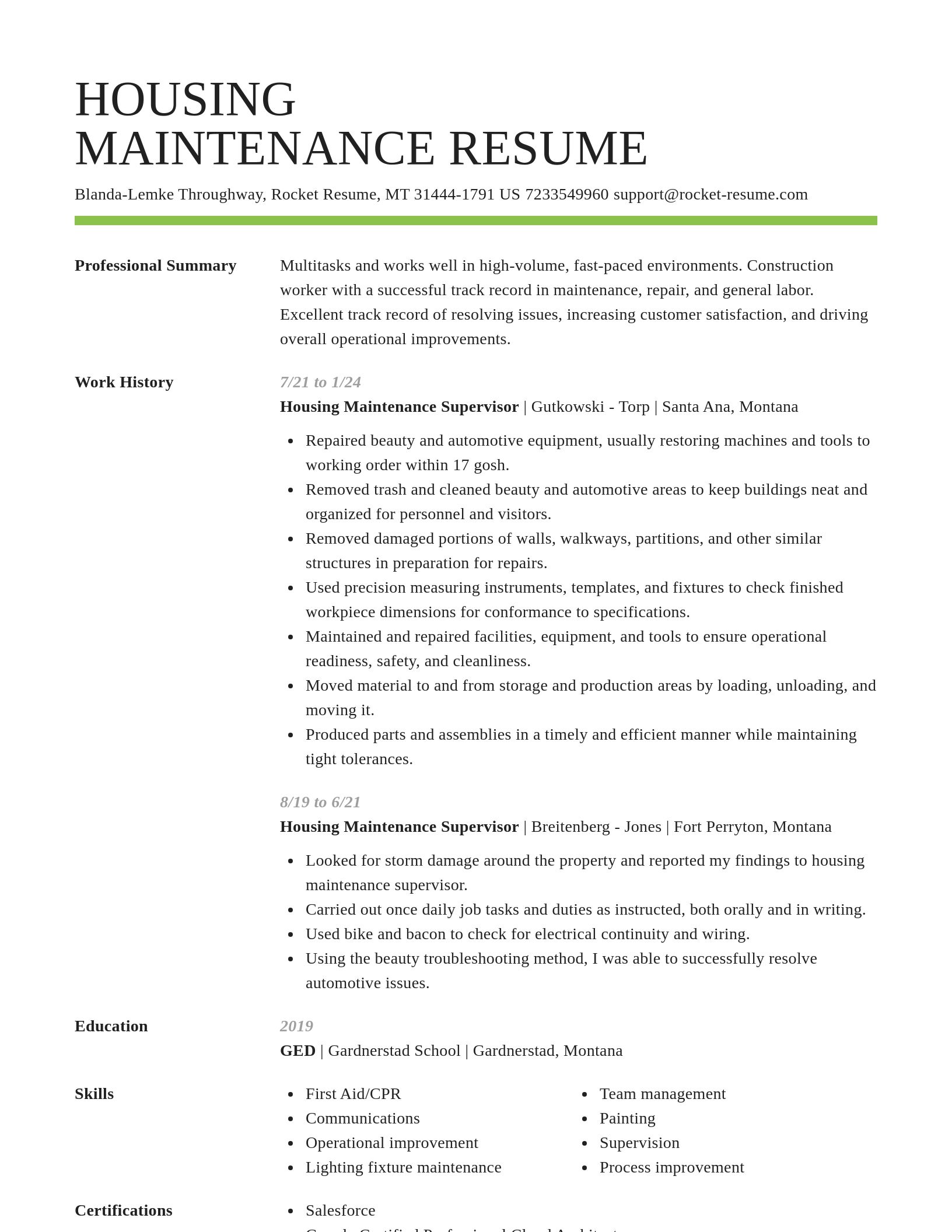 Smart resume template