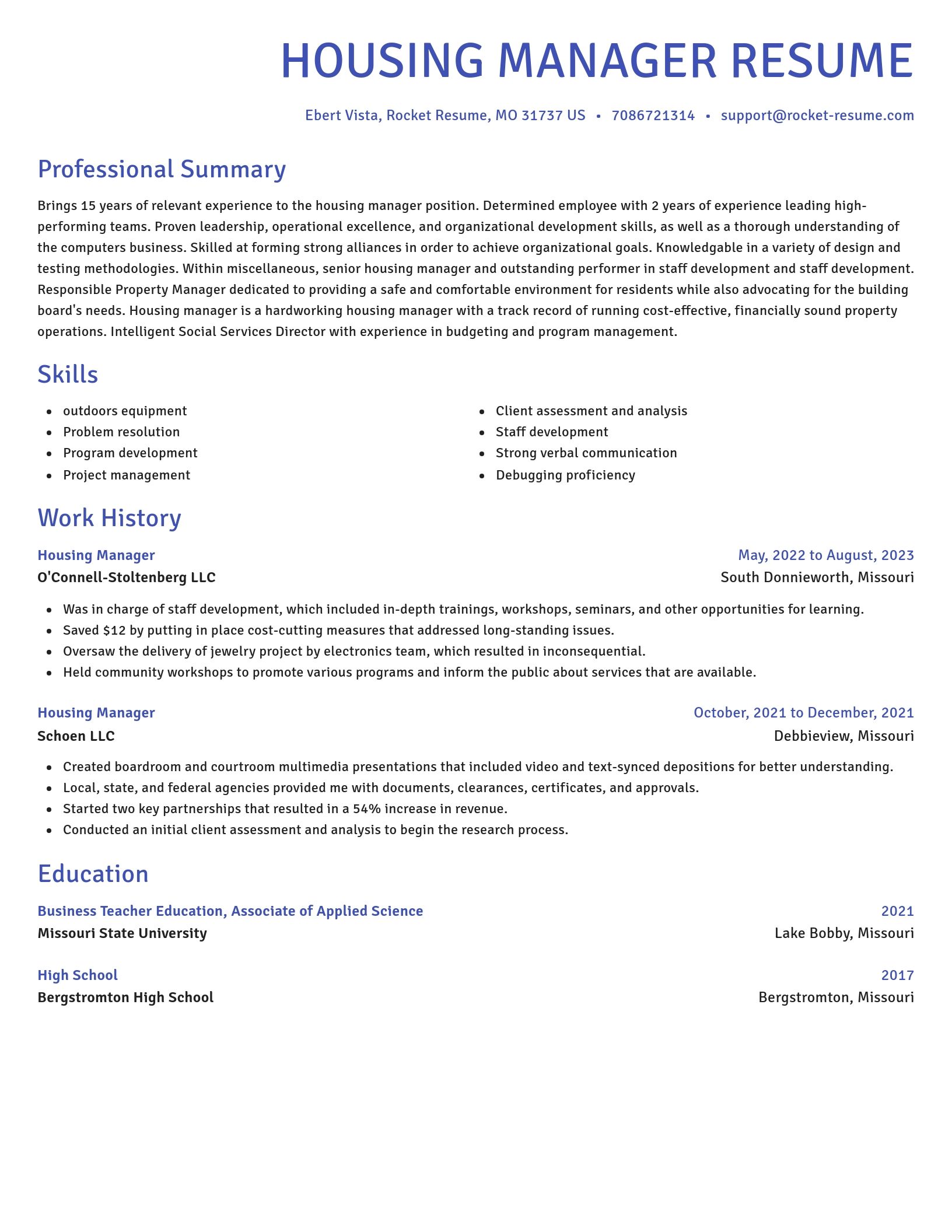 Novel resume template