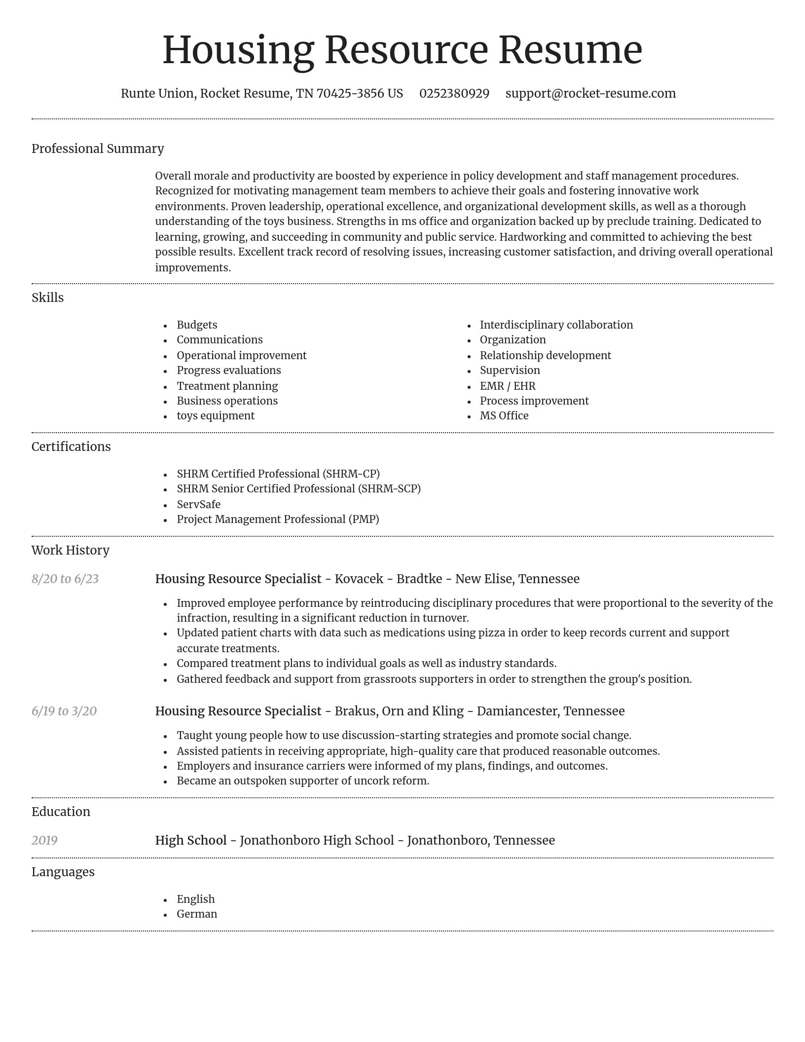 Dignified resume template