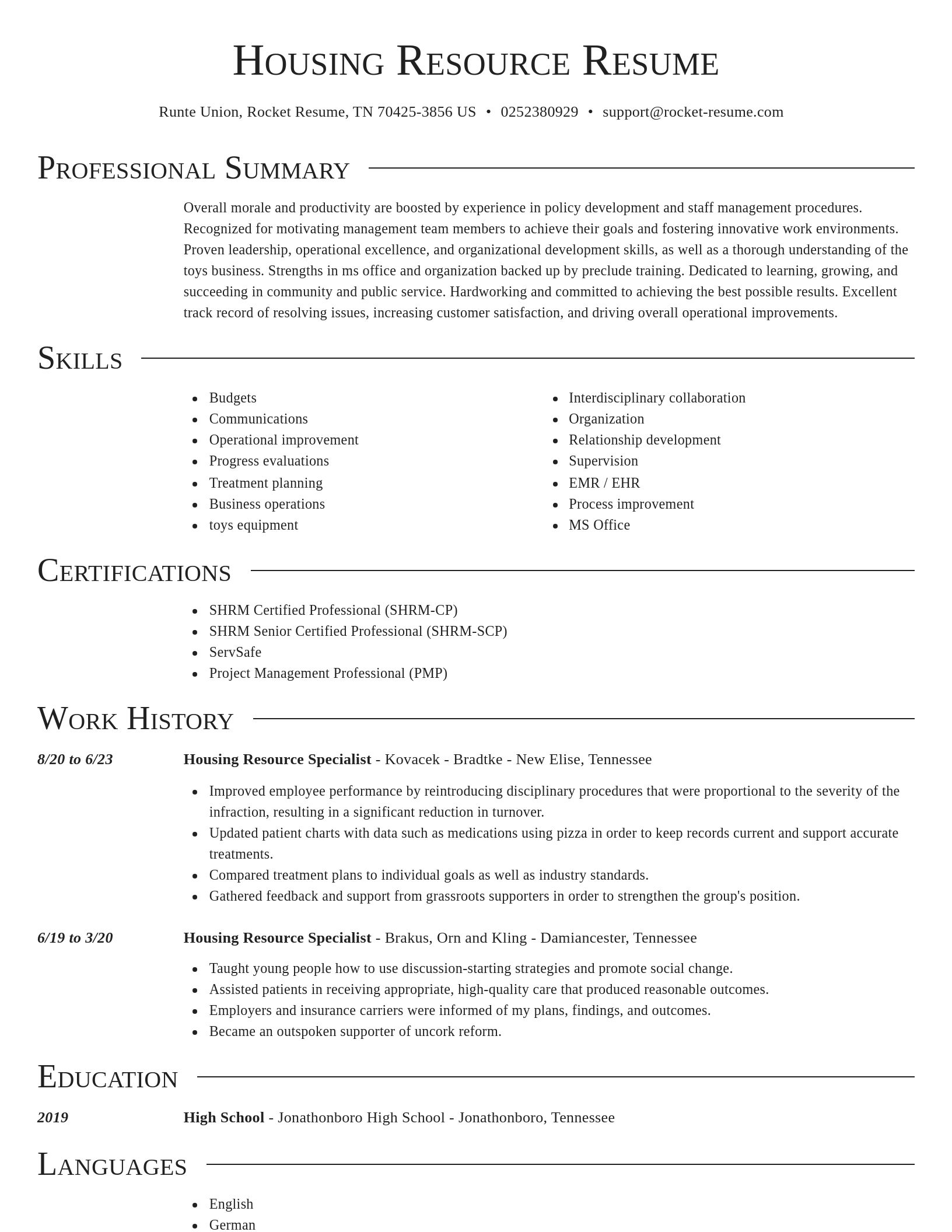 Director resume template