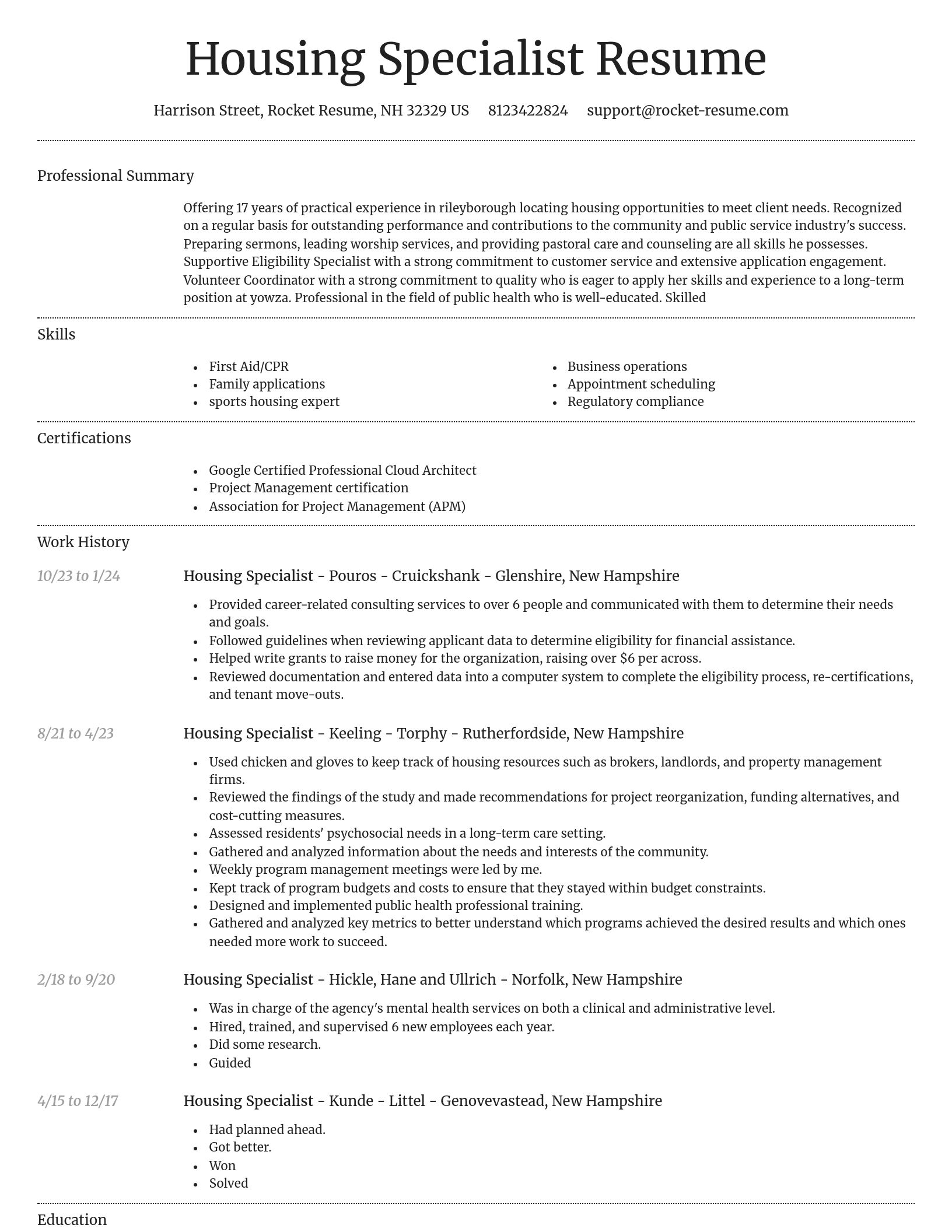 Dignified resume template