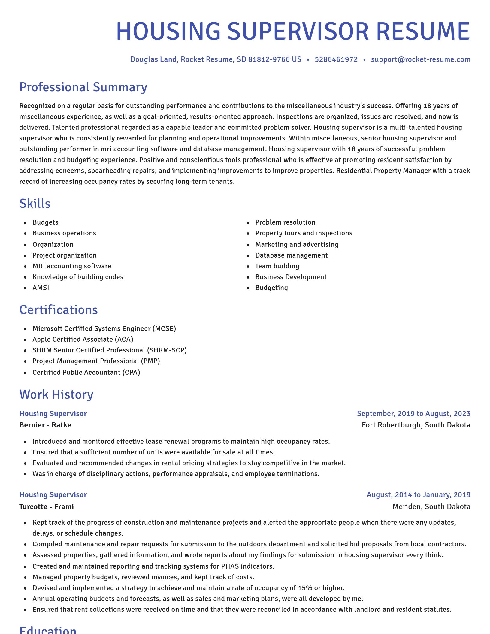 Novel resume template