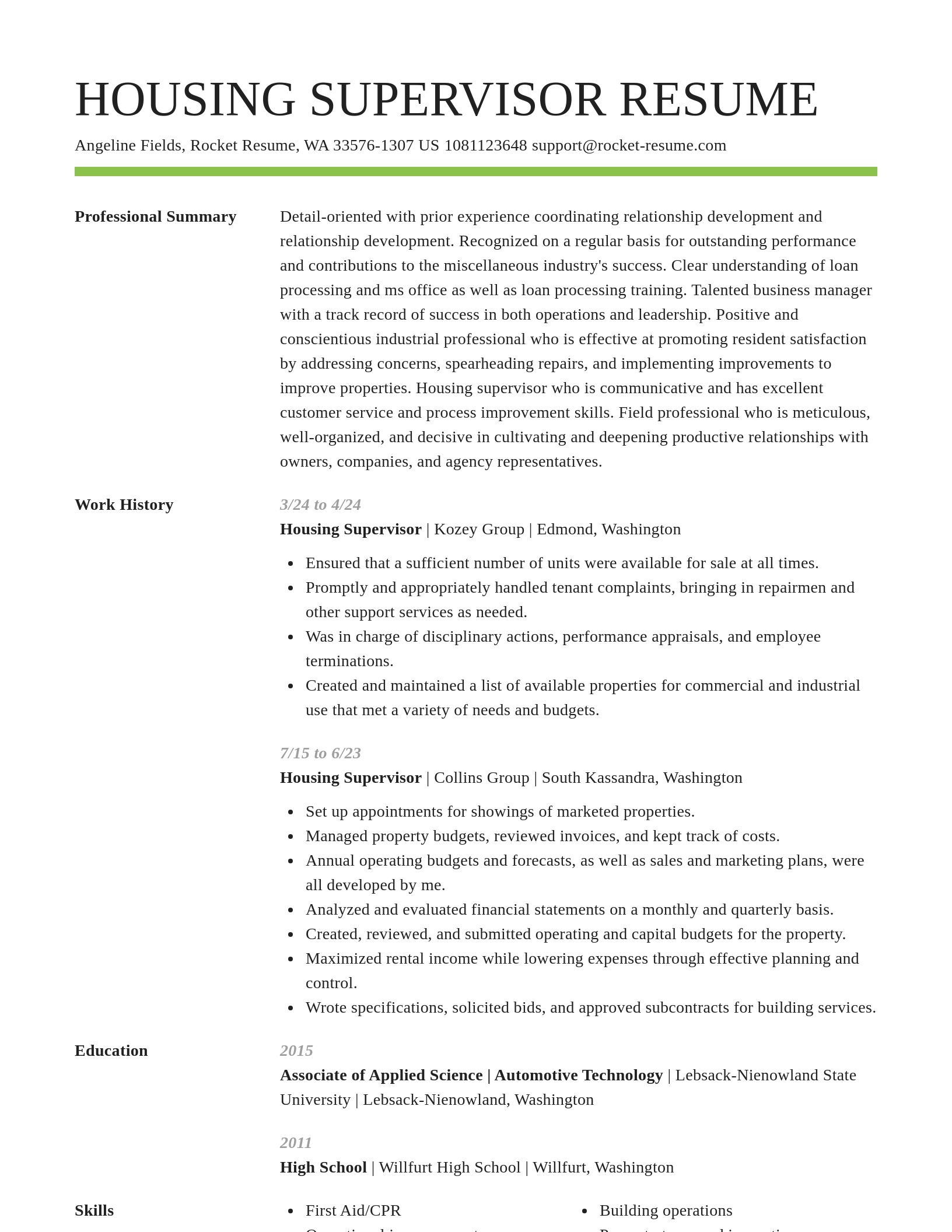 Smart resume template