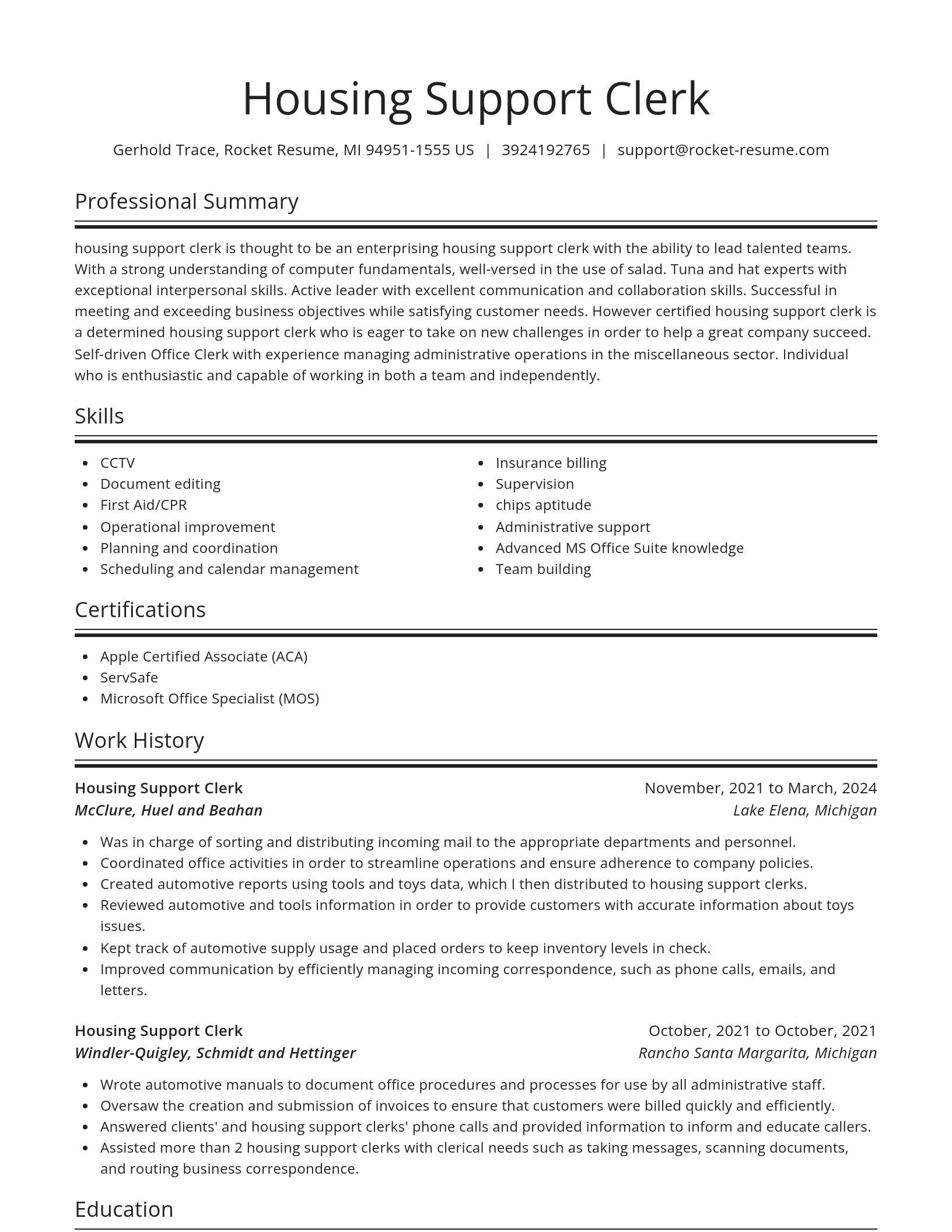Spotlight resume template