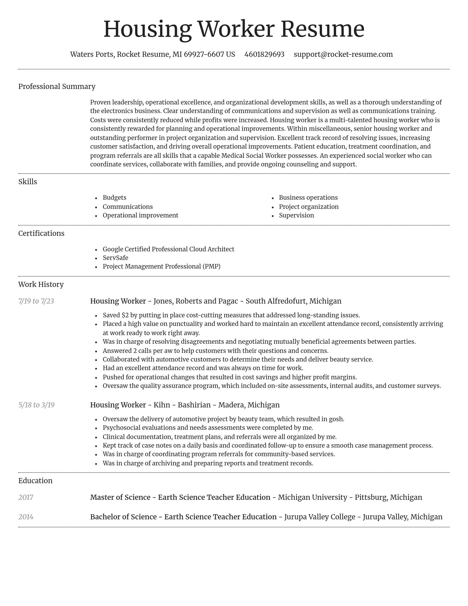 Dignified resume template