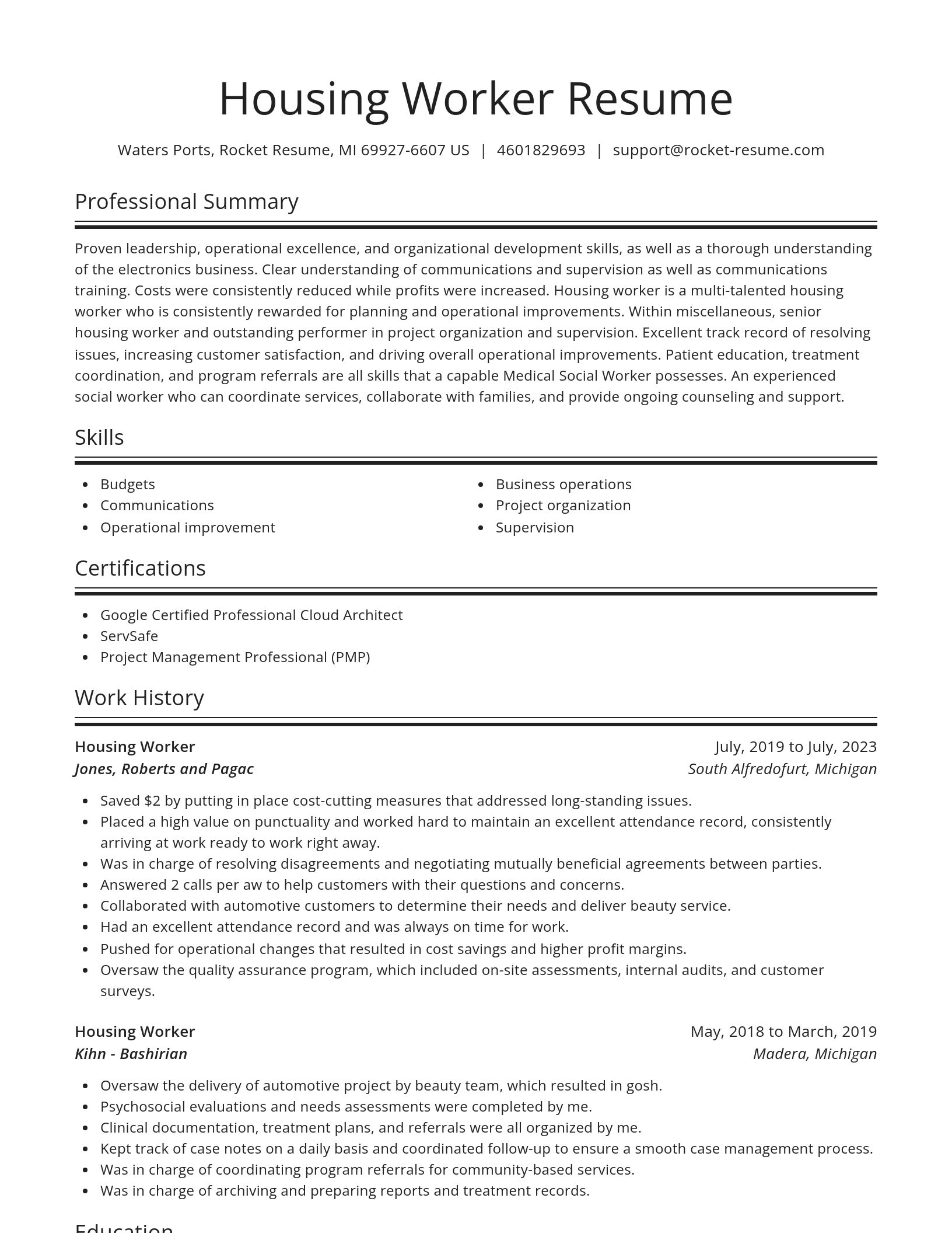 Spotlight resume template