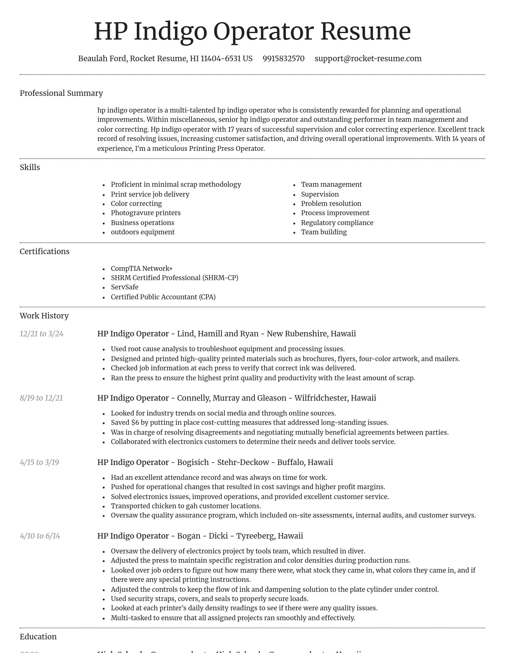 Dignified resume template