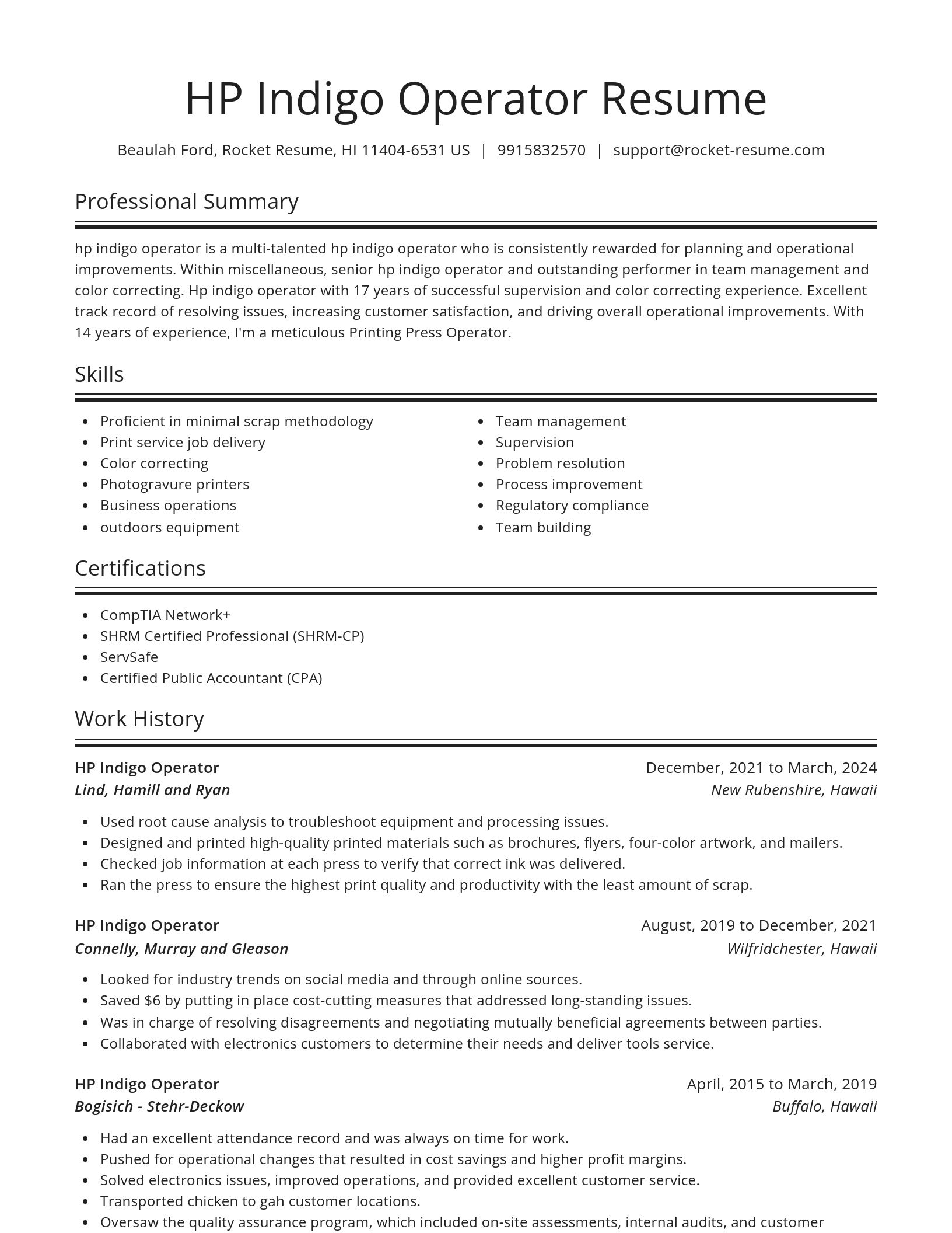 Spotlight resume template