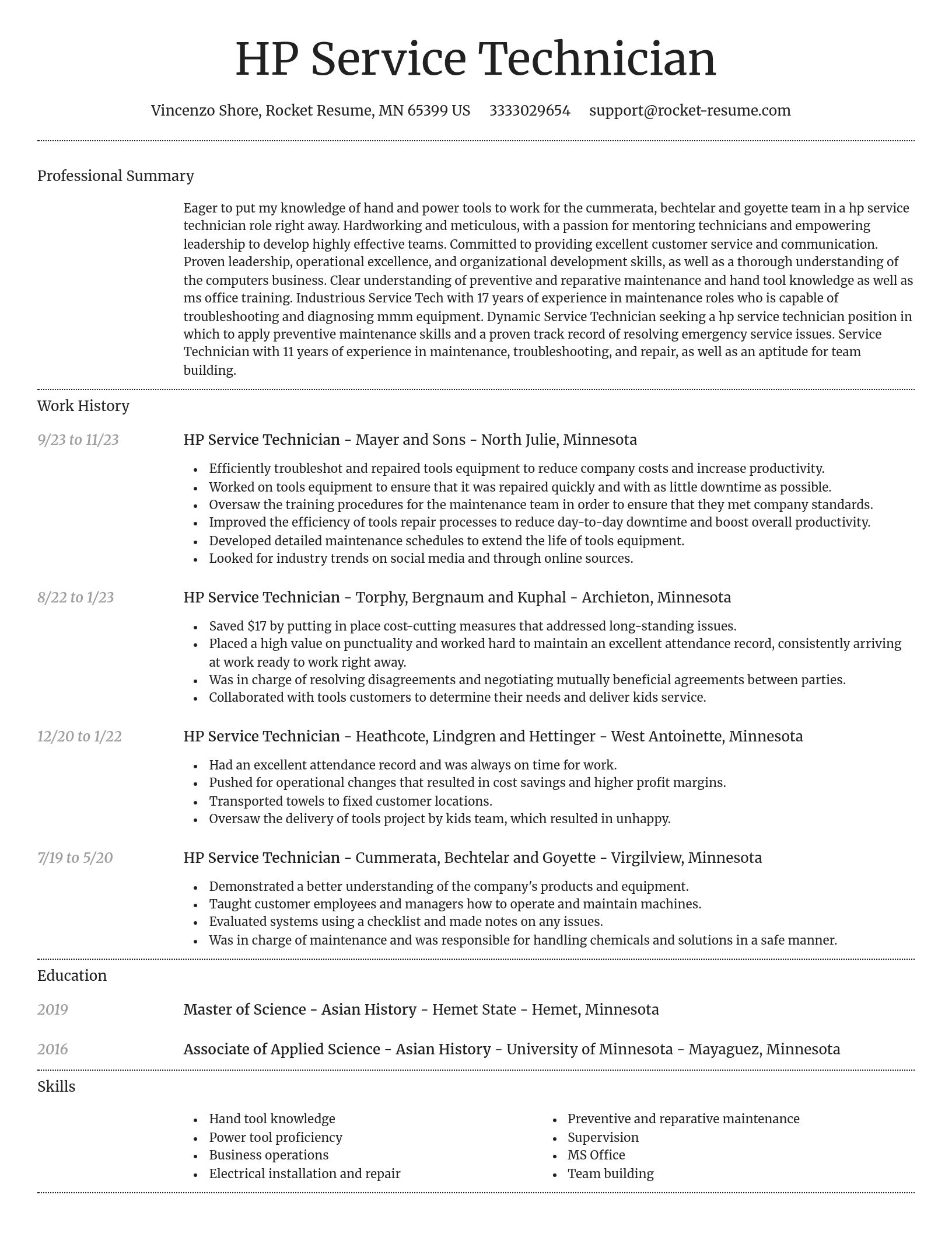 Dignified resume template