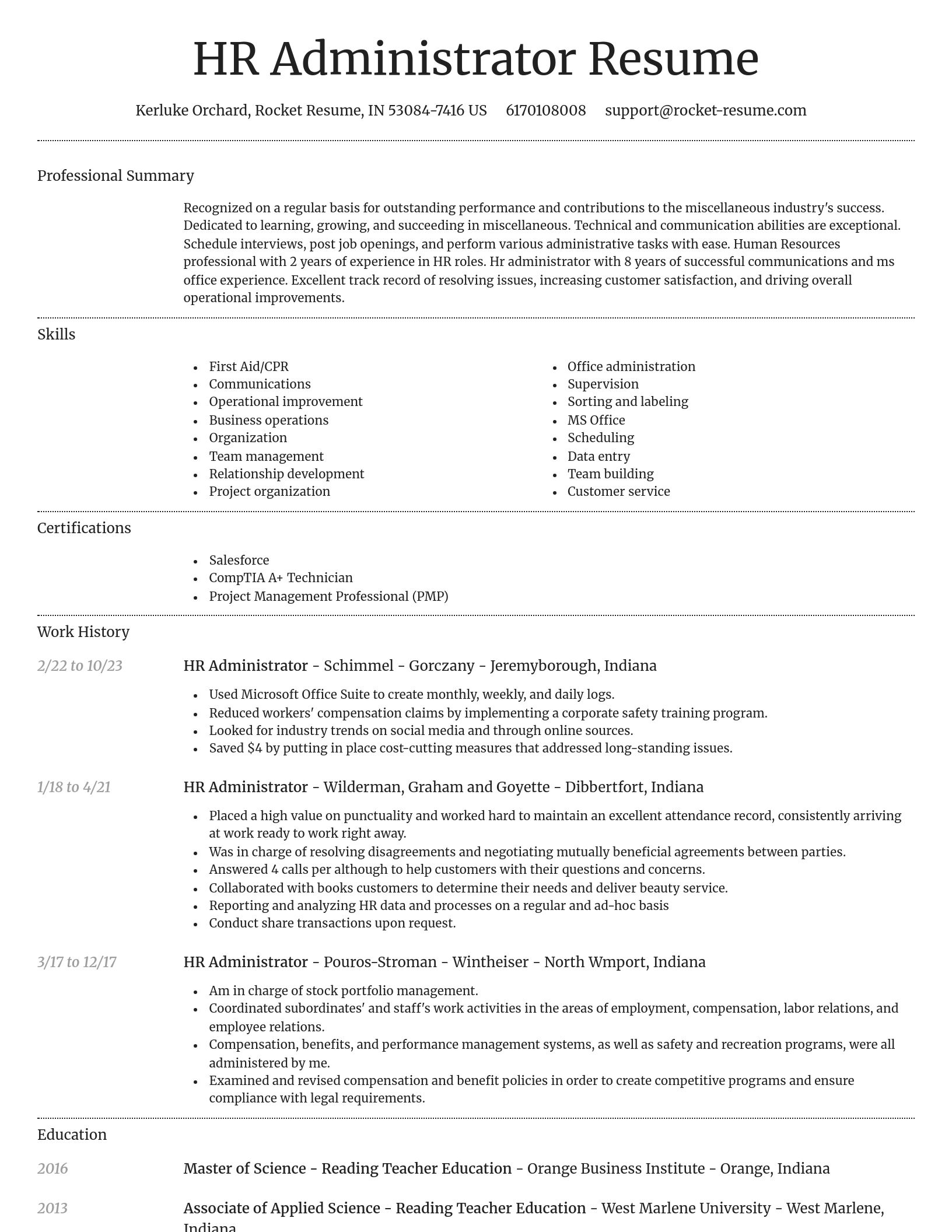 Dignified resume template