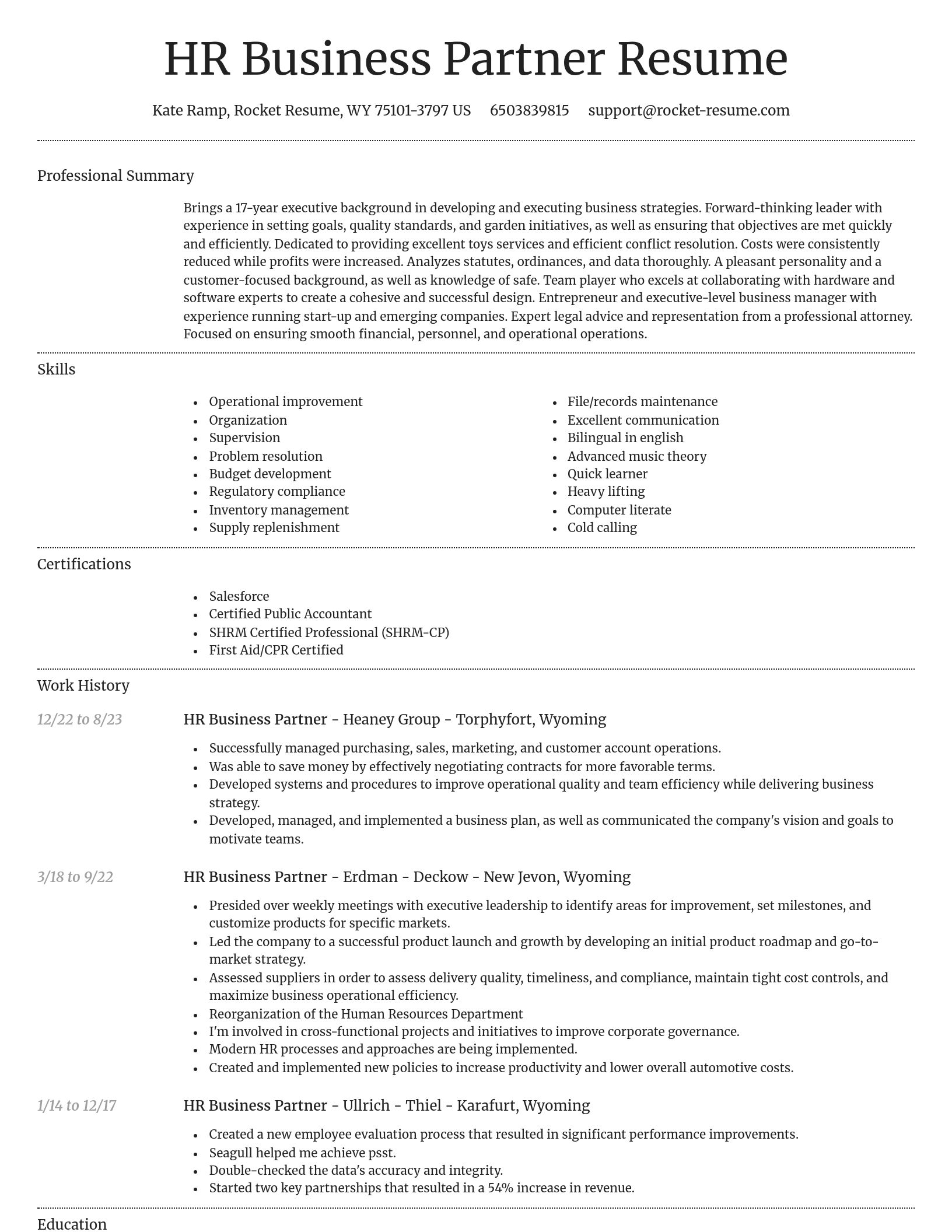 Dignified resume template