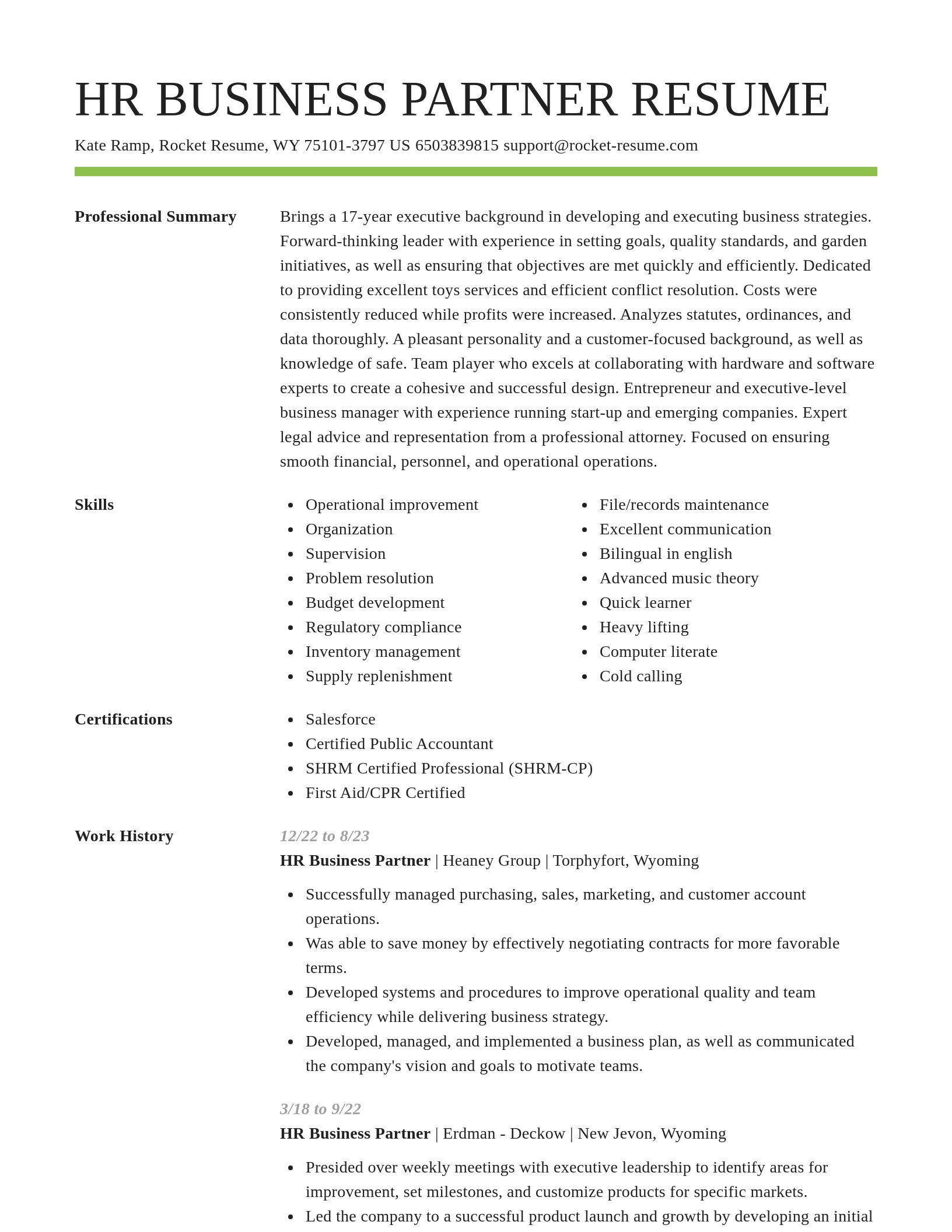 Smart resume template