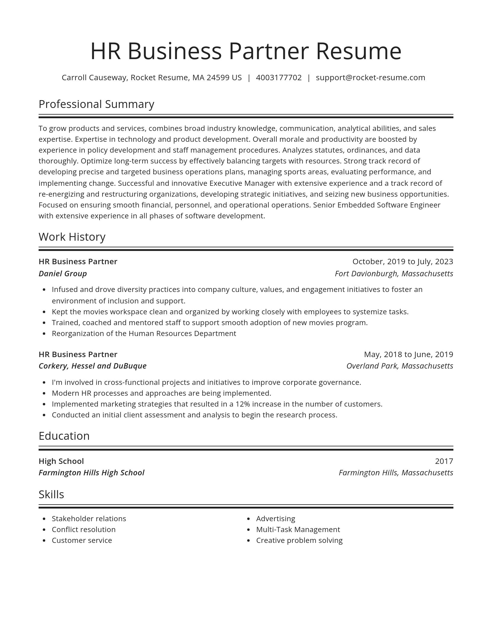 Spotlight resume template