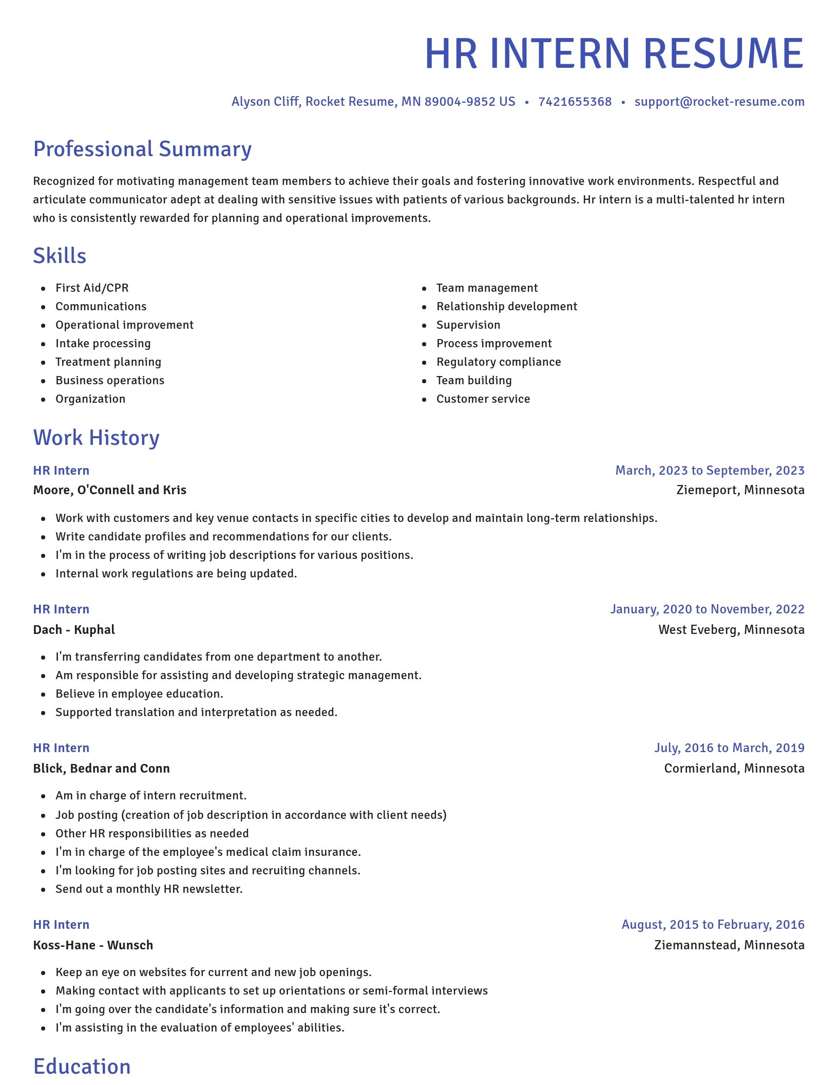 Novel resume template