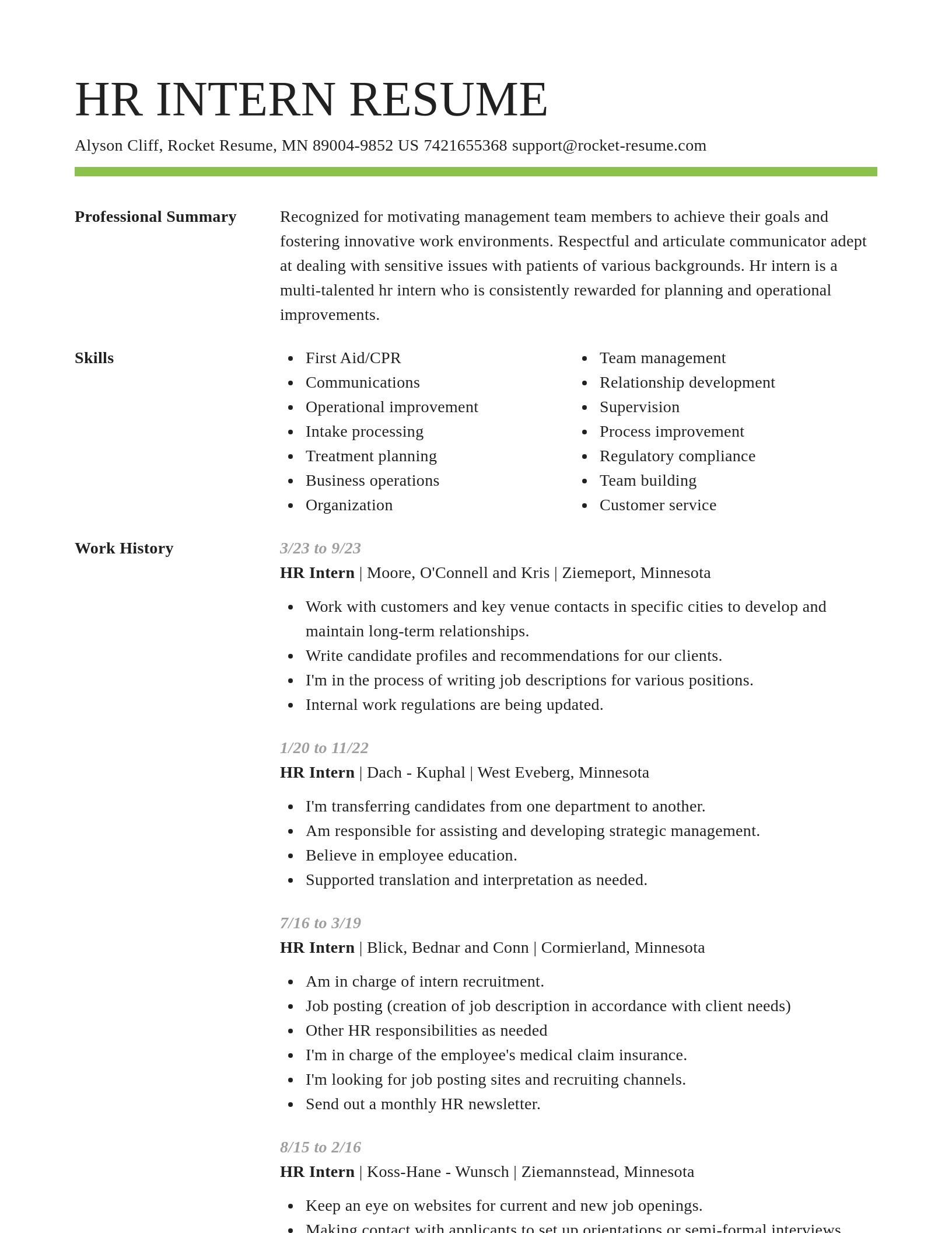 Smart resume template