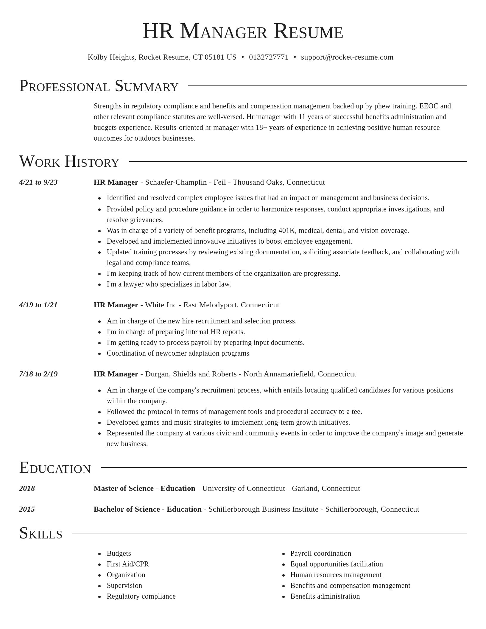 Director resume template