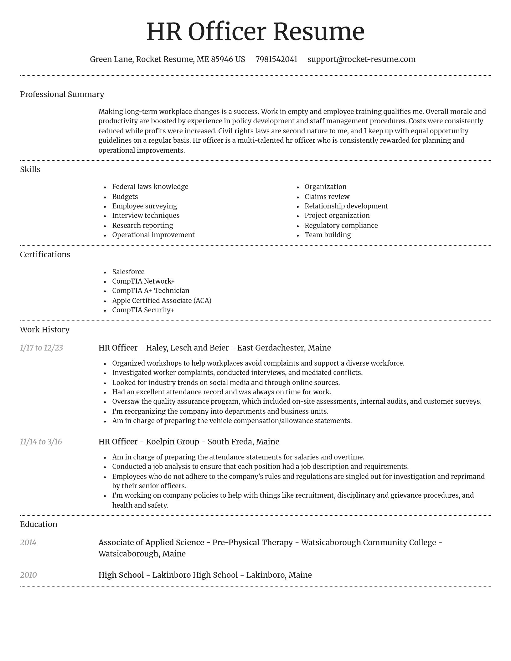 Dignified resume template