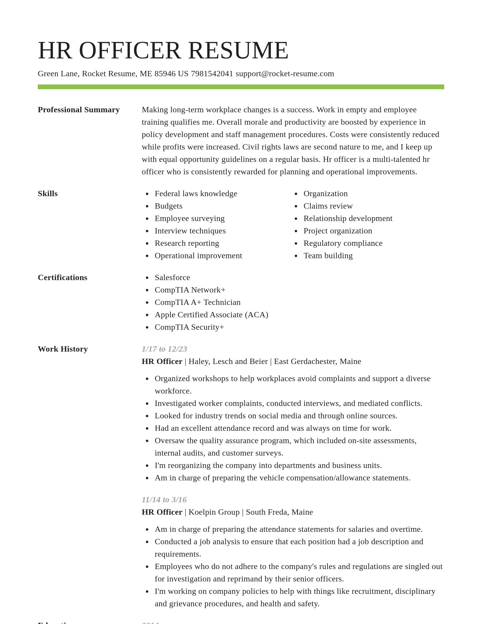 Smart resume template