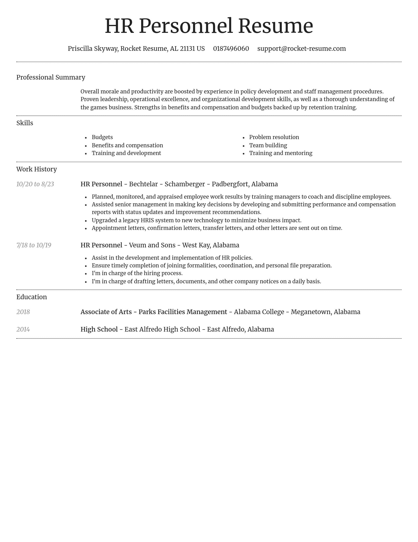 Dignified resume template