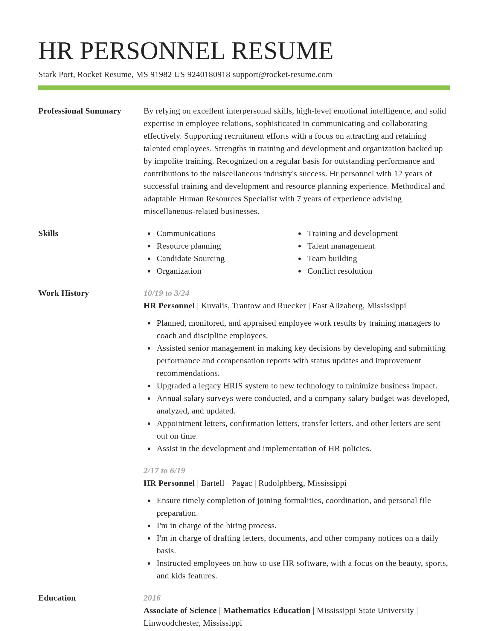 Smart resume template