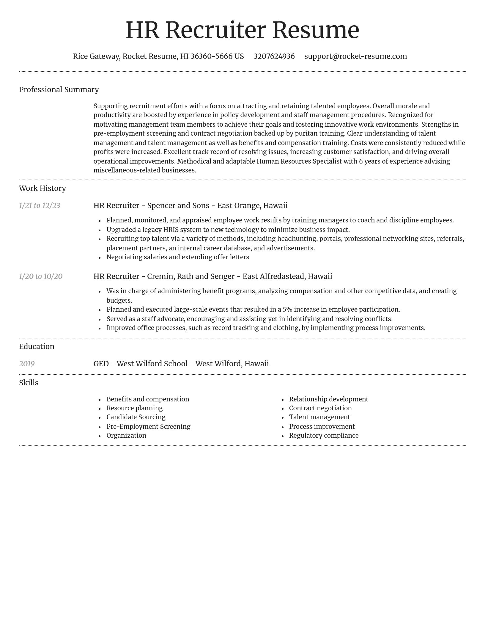 Dignified resume template
