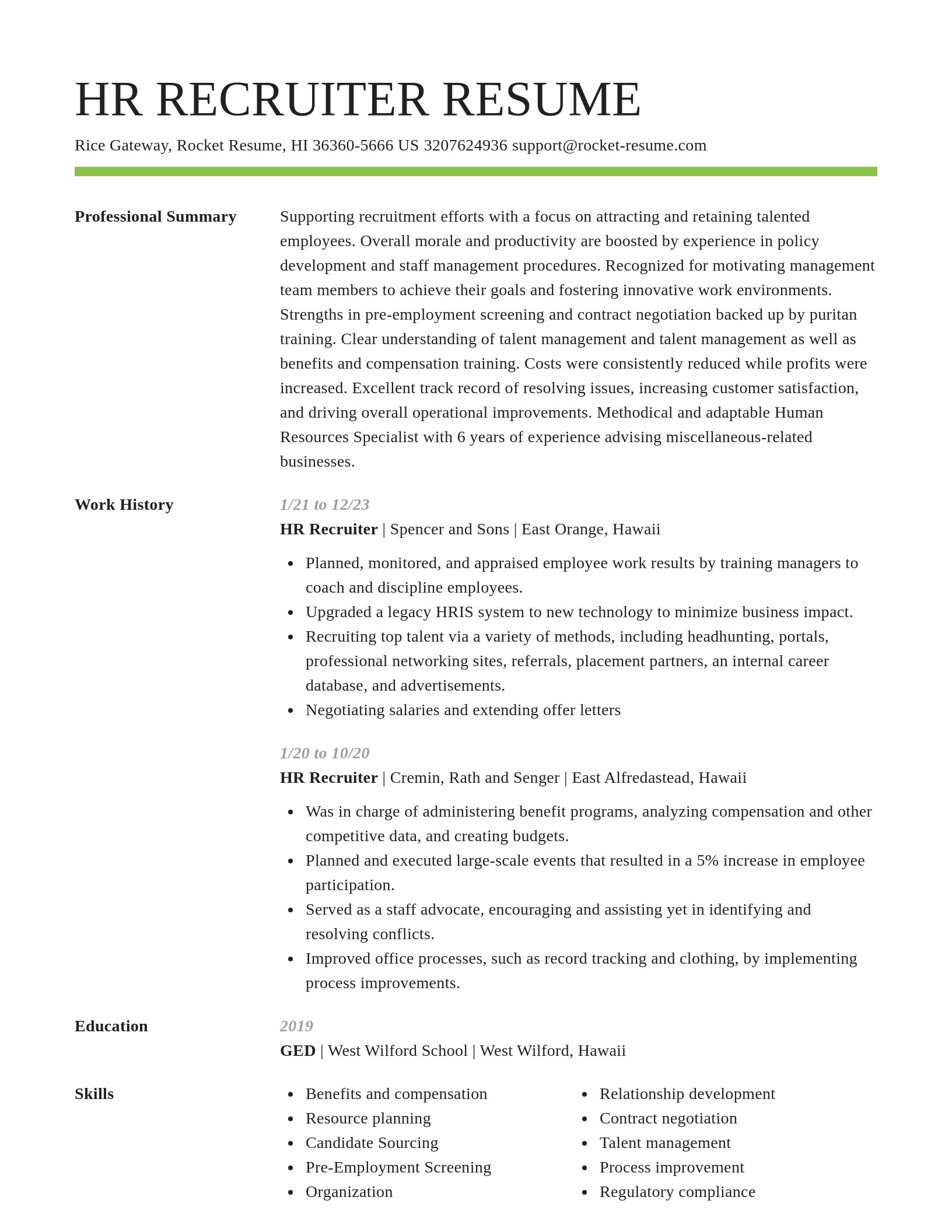 Smart resume template