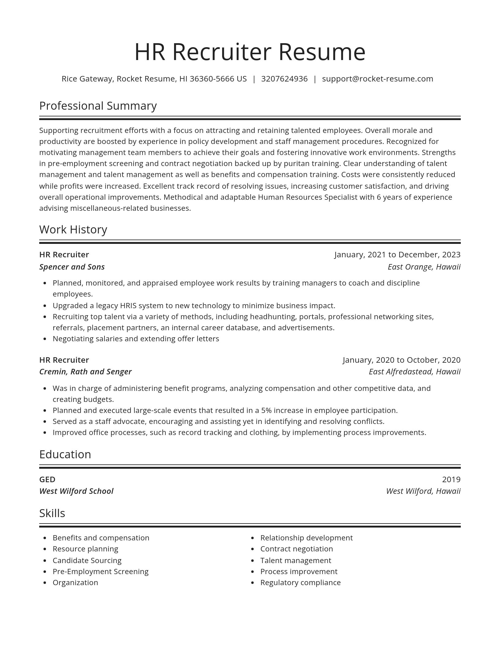 Spotlight resume template