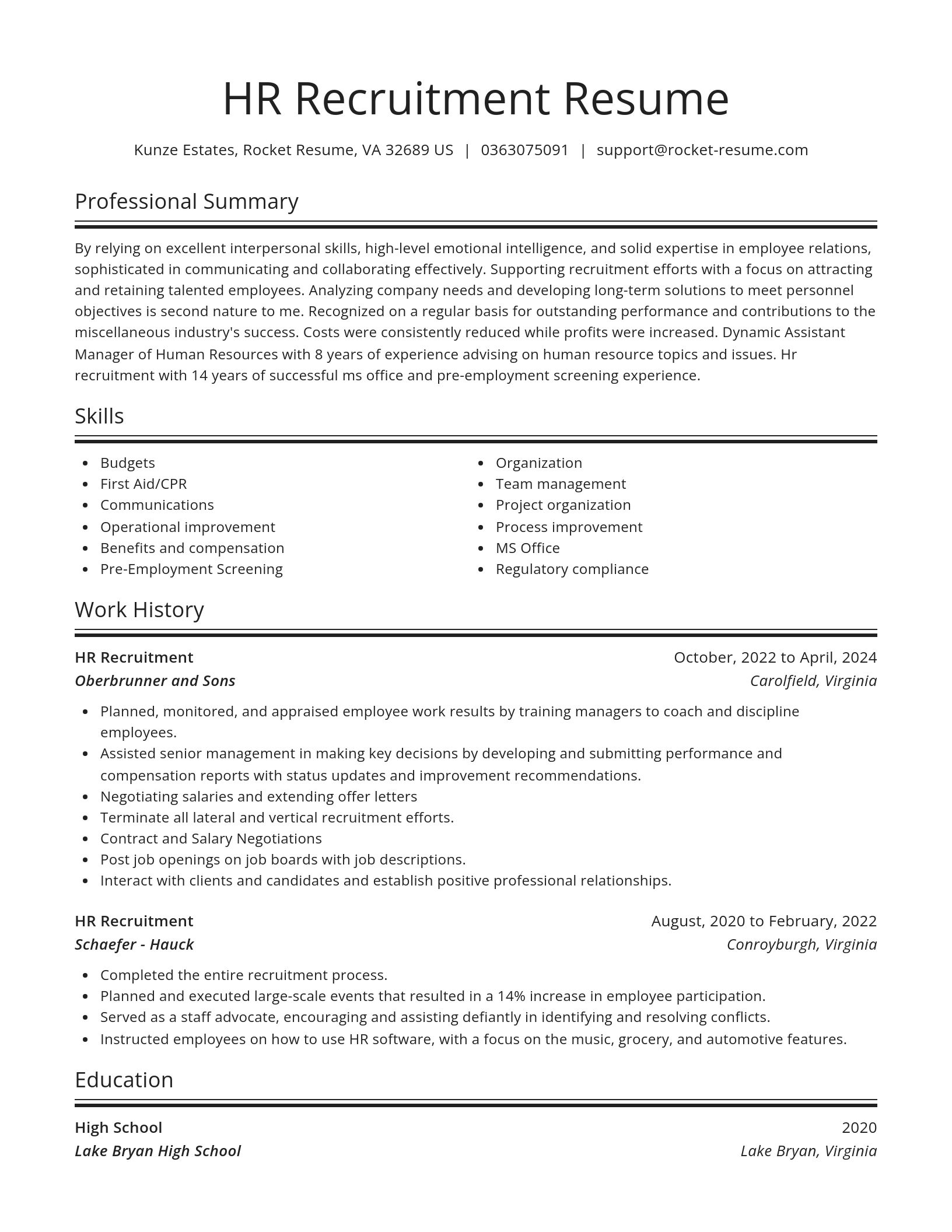 Spotlight resume template