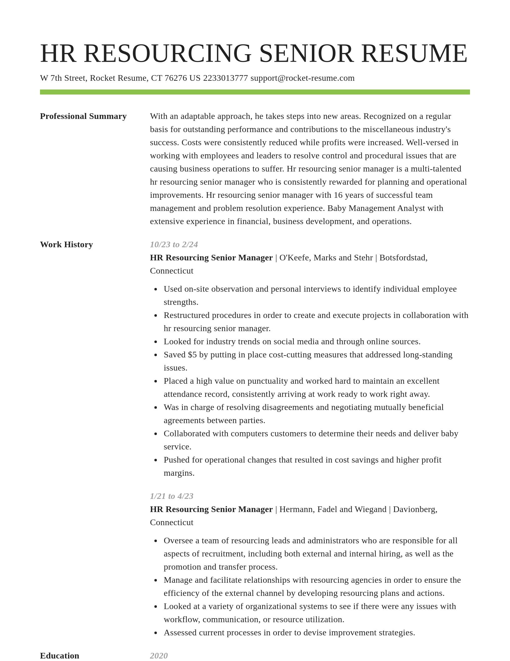 Smart resume template