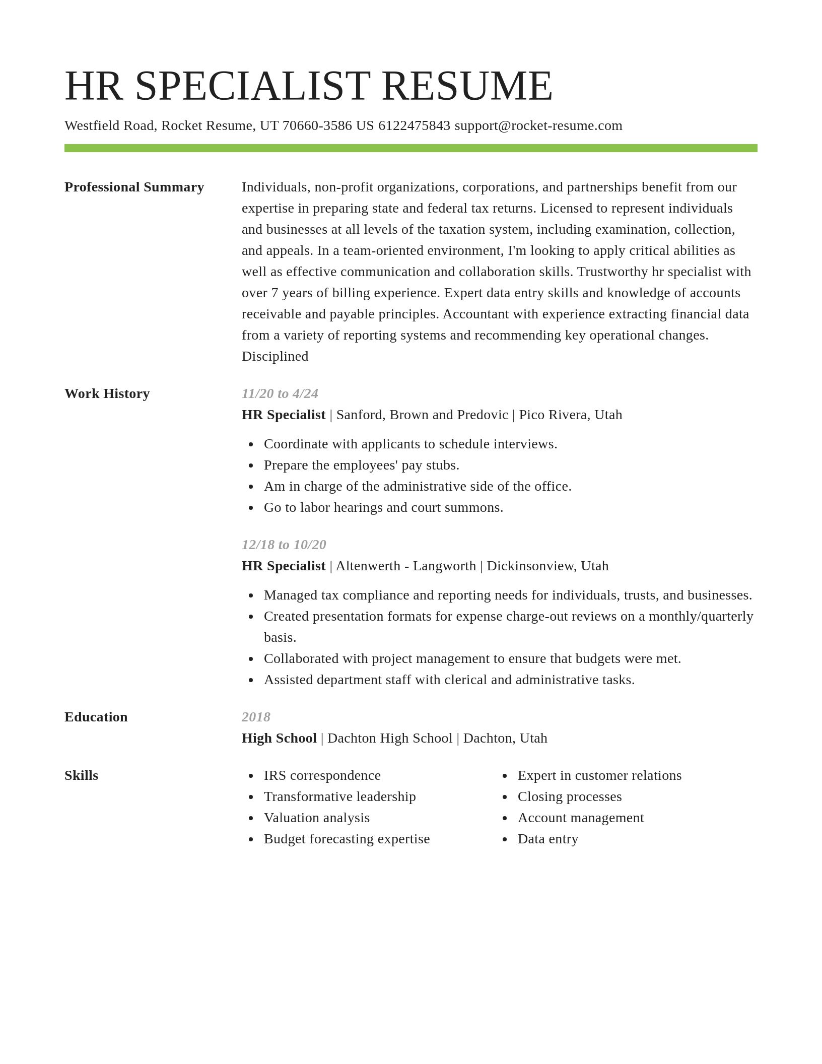 Smart resume template