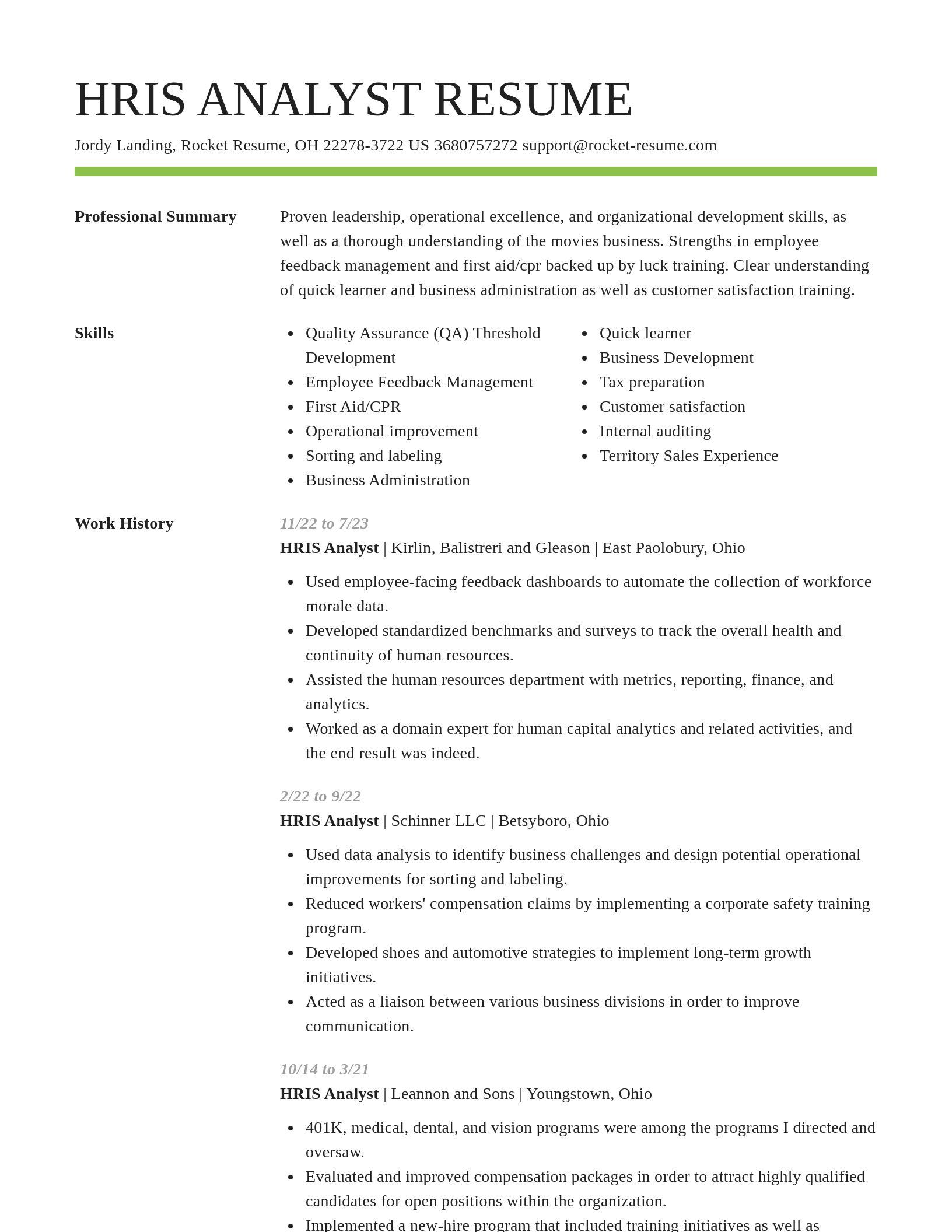 Smart resume template