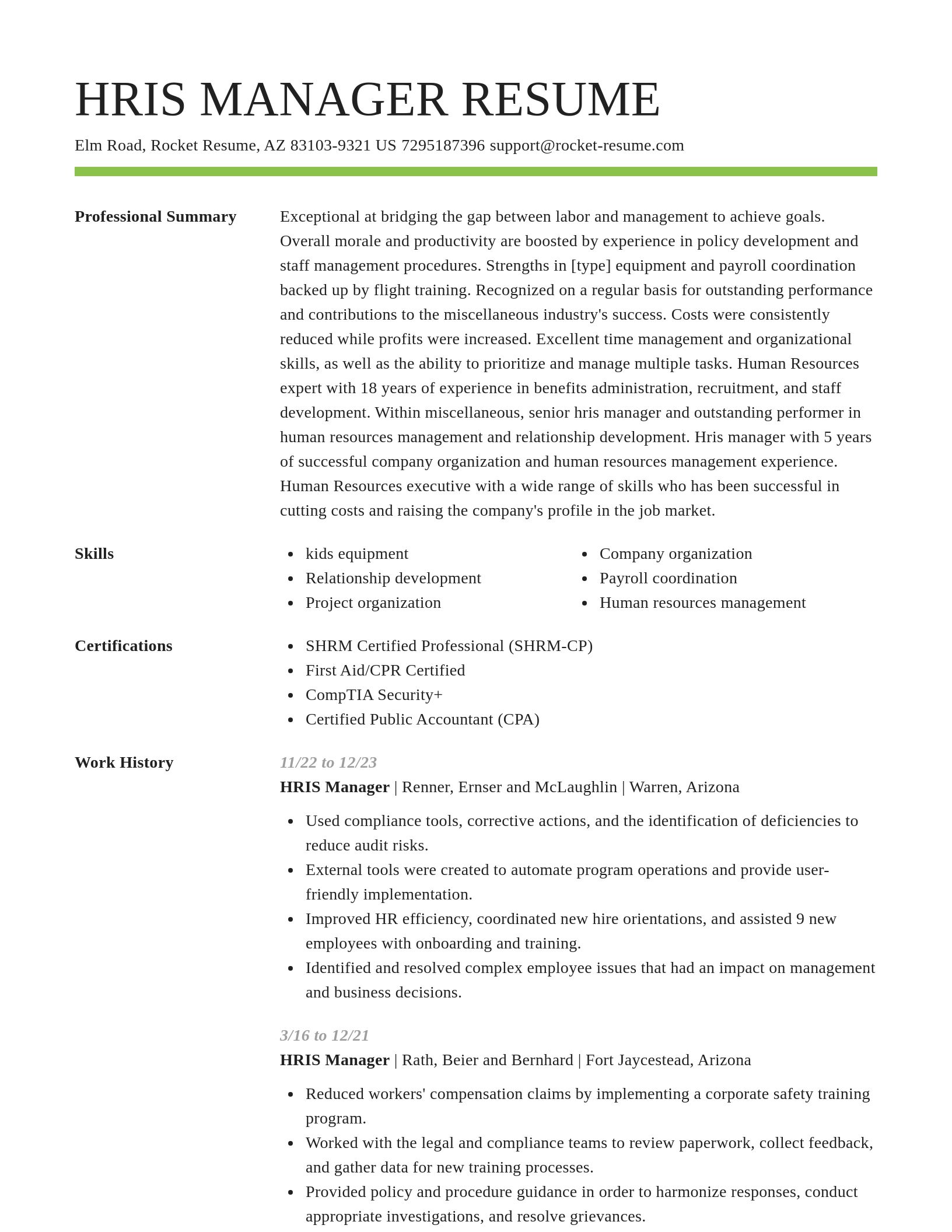 Smart resume template