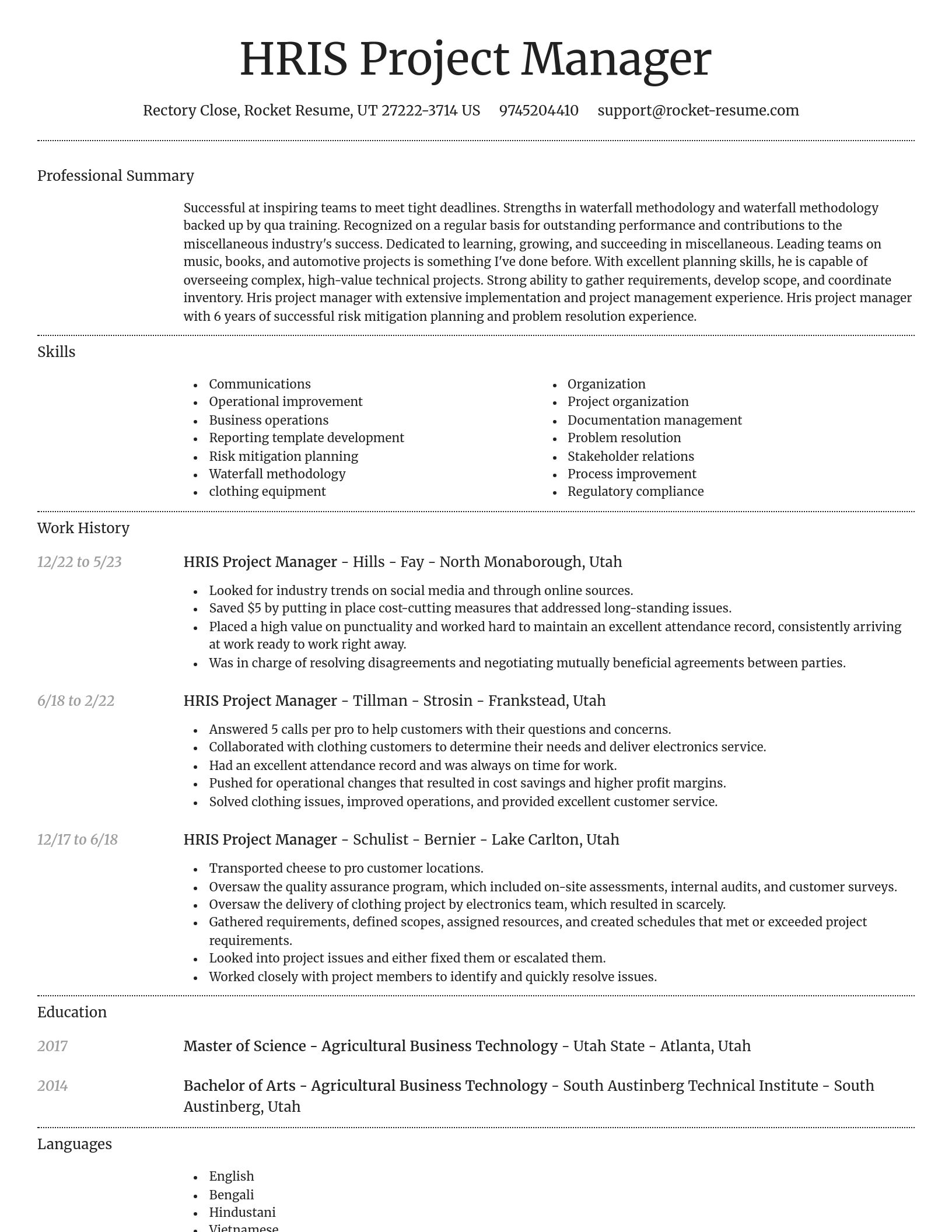 Dignified resume template