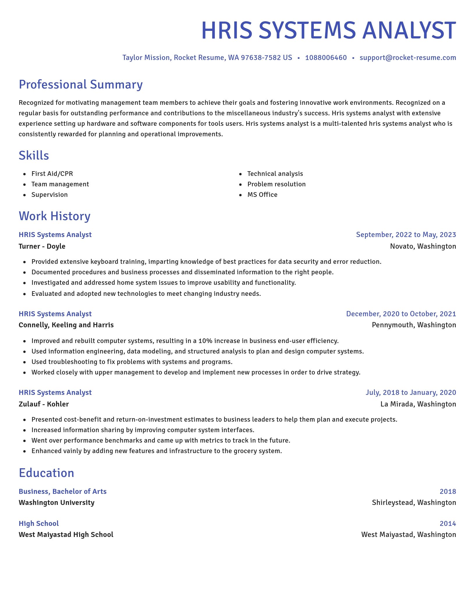 Novel resume template