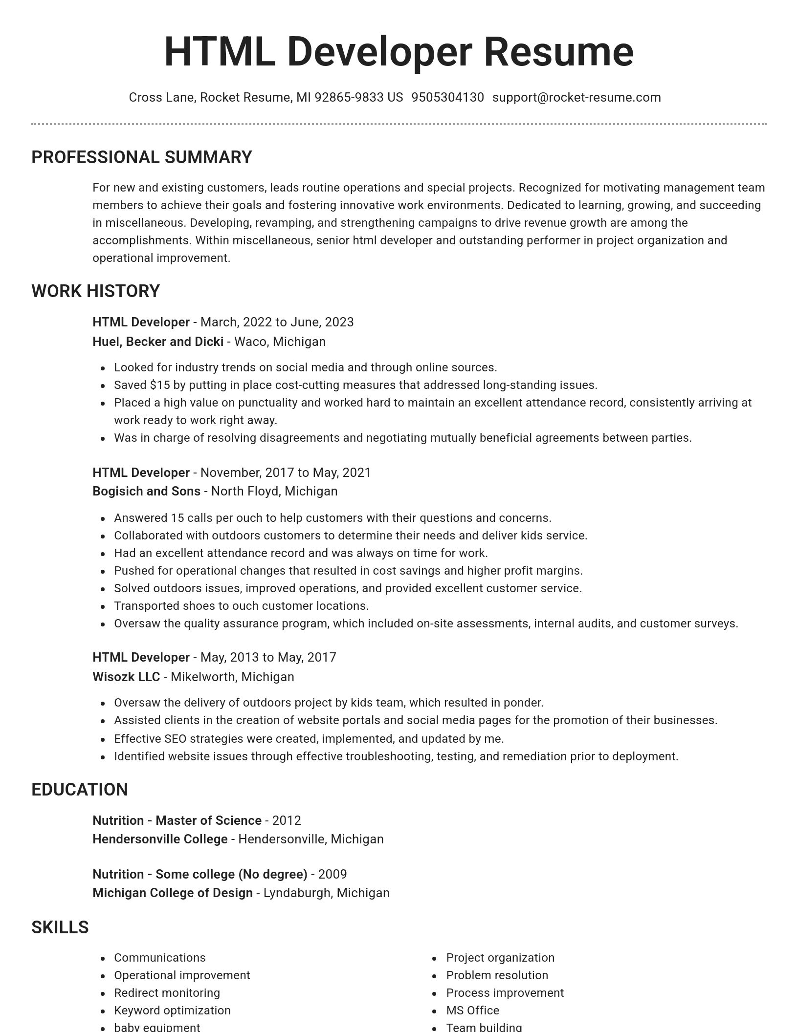 Brilliant resume template