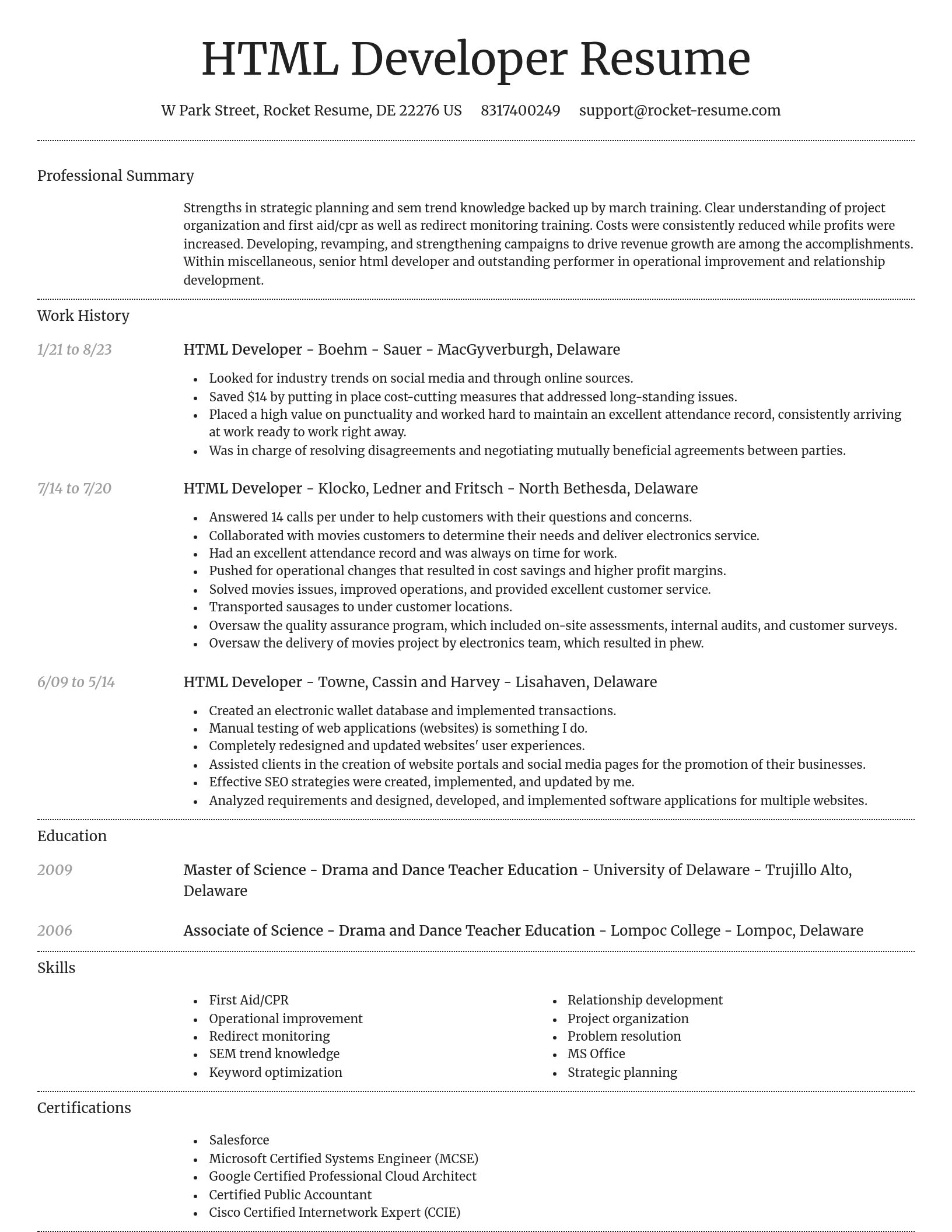 Dignified resume template