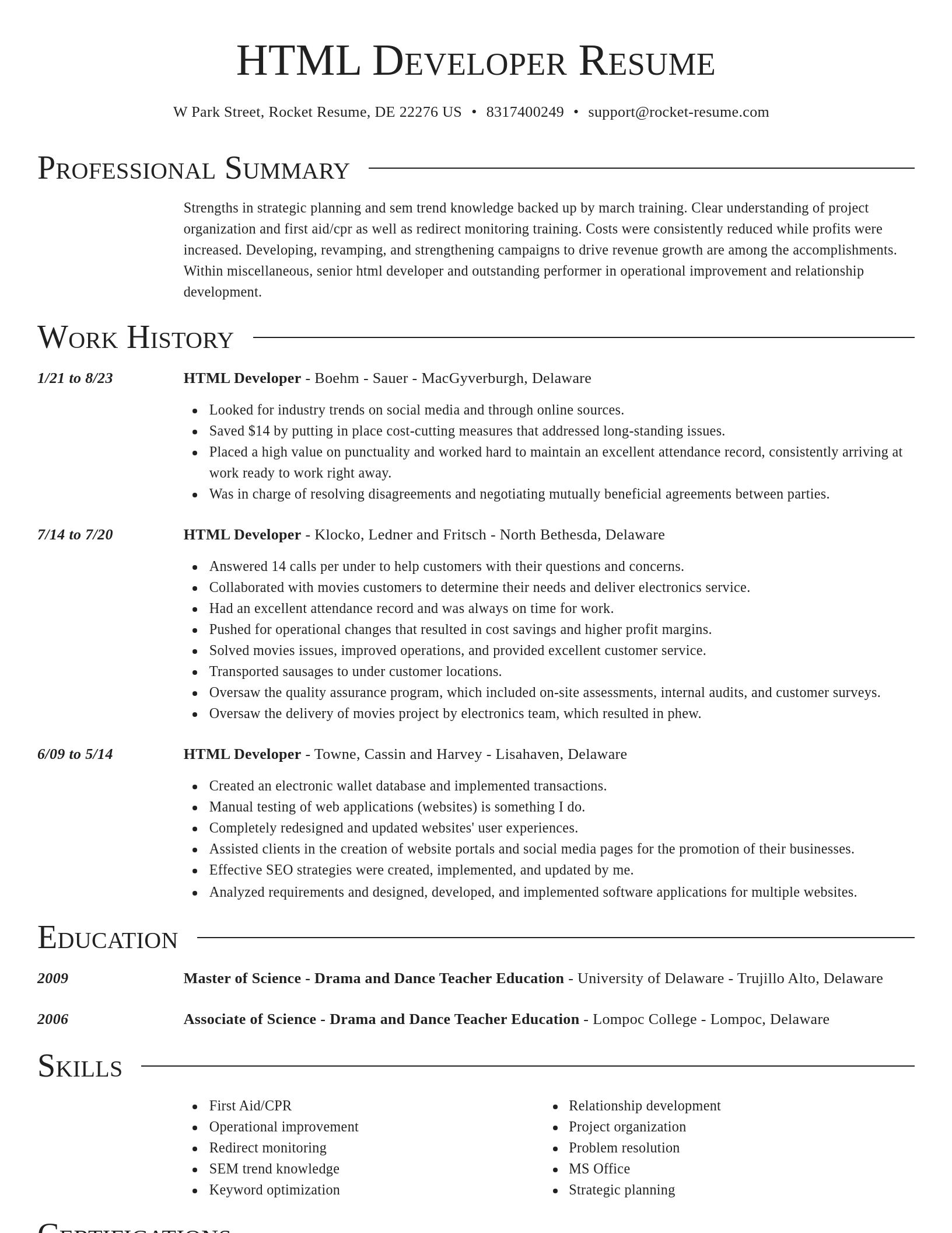 Director resume template